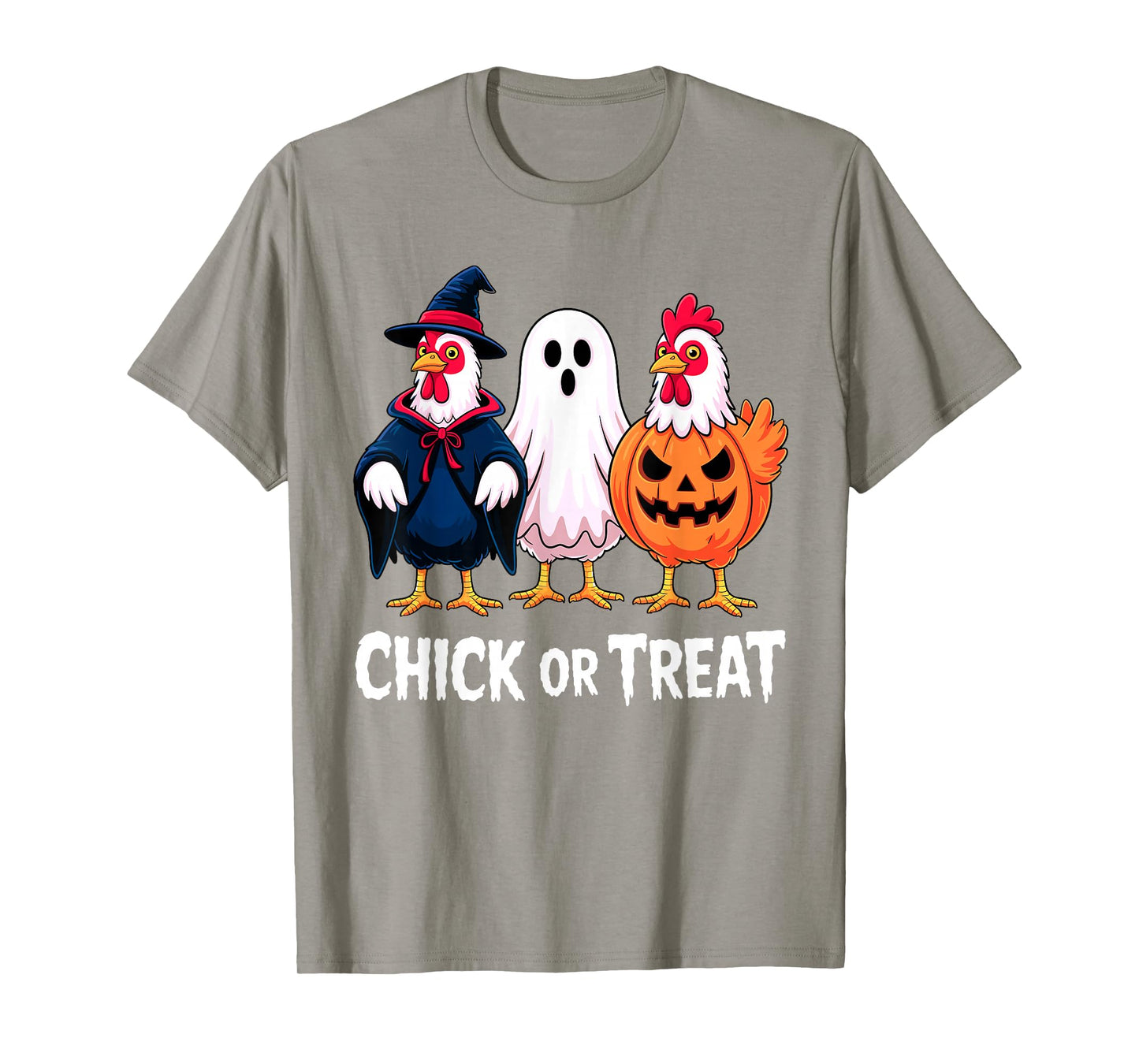 Chick or Treat Funny Halloween Chicken Ghost Pumpkin Costume T-Shirt