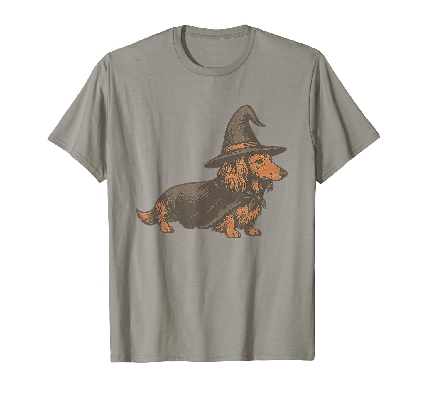 Retro Dachshund Halloween Wiener Dog Pumpkin Weenie Witch T-Shirt