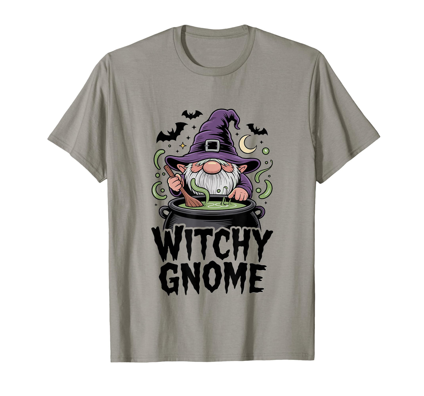 Witchy Gnome Halloween Cauldron Witch Magic Potion Spooky T-Shirt
