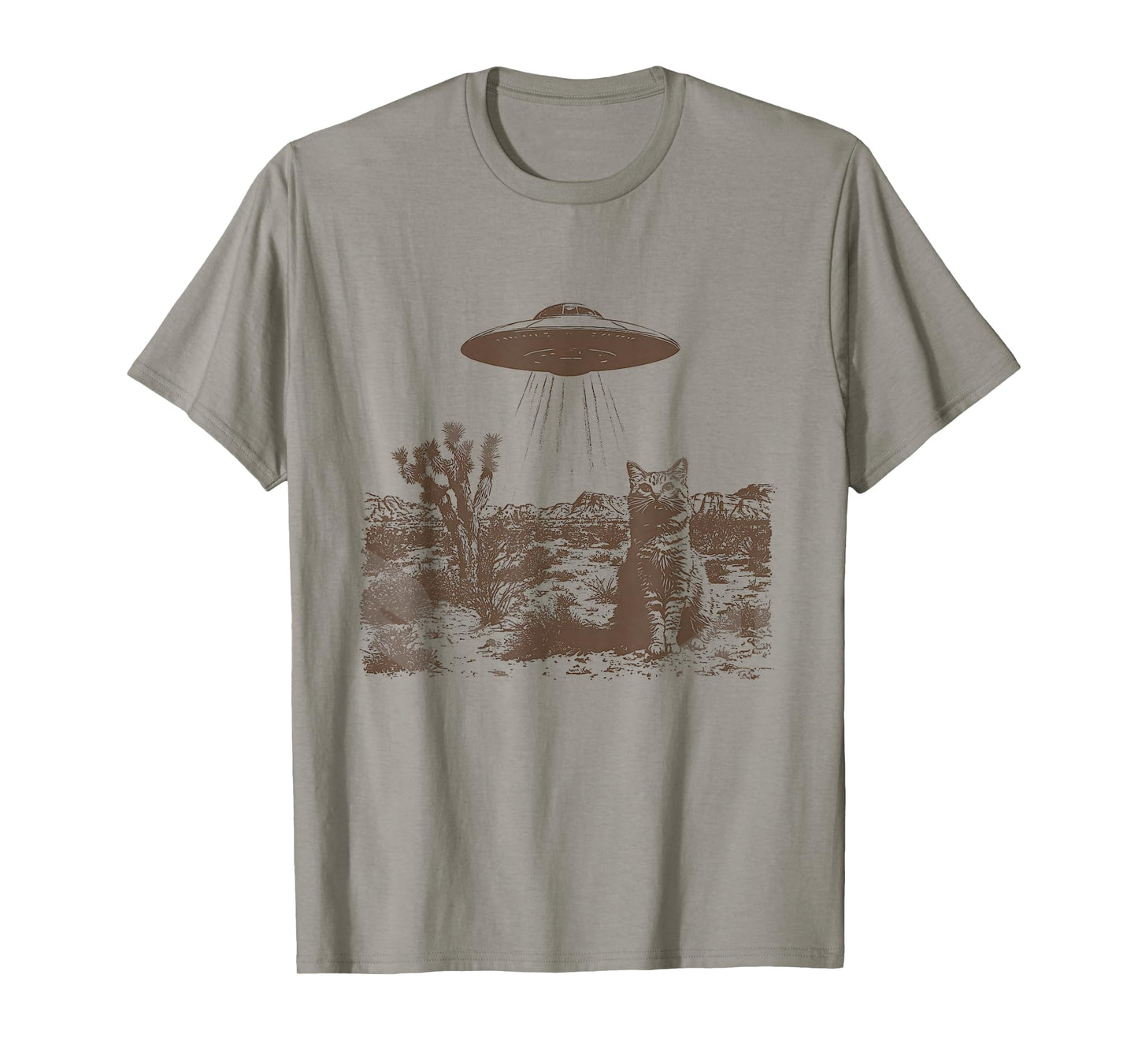 Vintage UFO Cowboy Cat Wild West Kitten Retro 90s Western T-Shirt