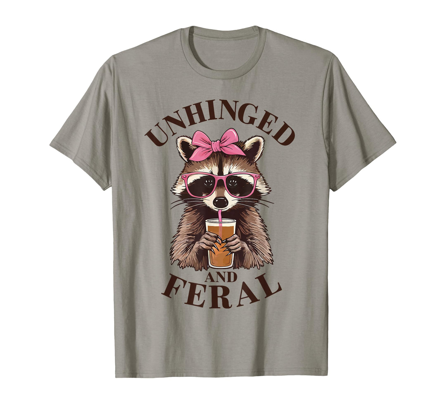 Unhinged and Feral Funny Racoon Glasses Toddler Girls Kids T-Shirt