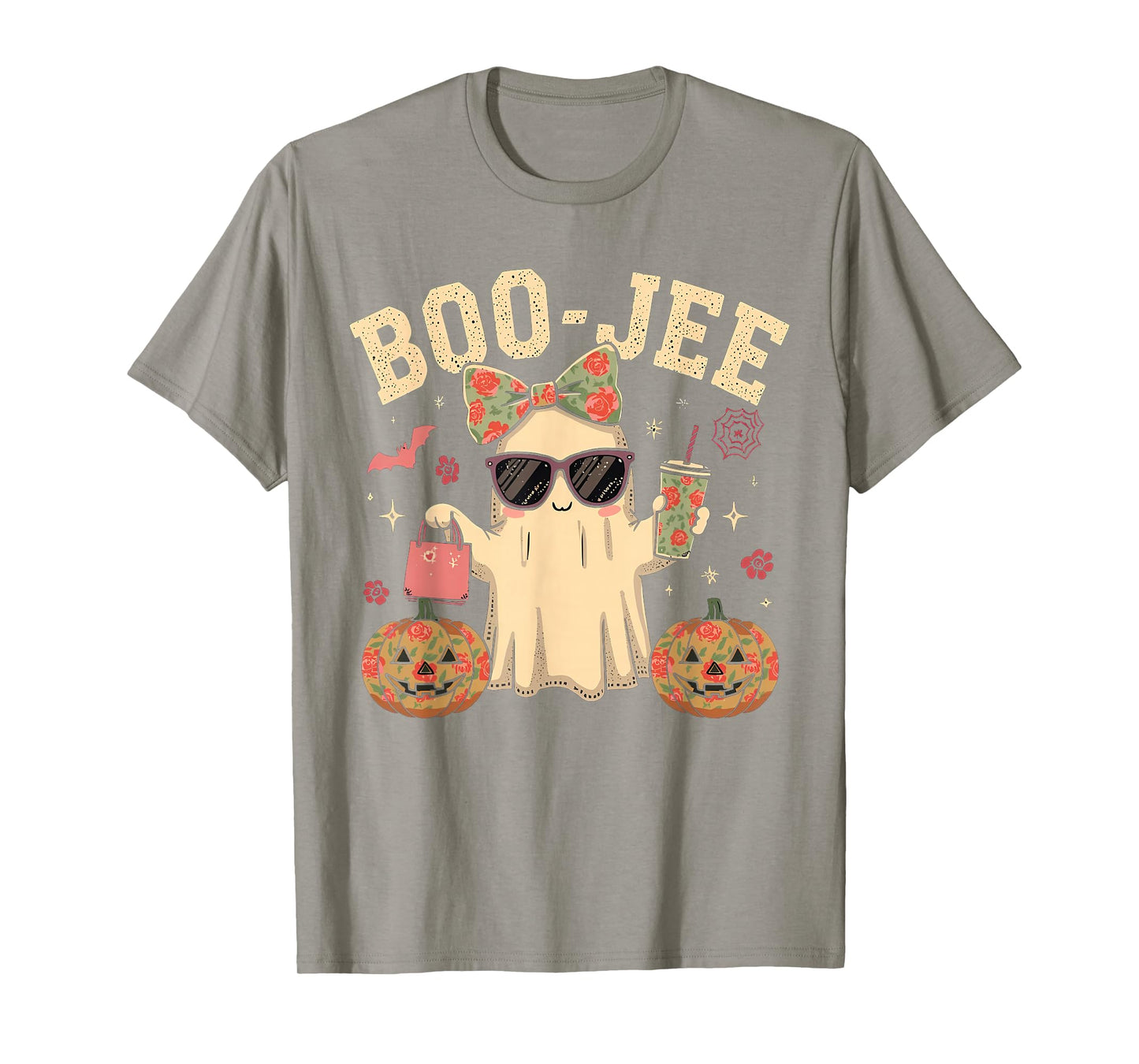 Coquette Leopard Ghost Coffee Boo-JEE Halloween Boujee Ghost T-Shirt