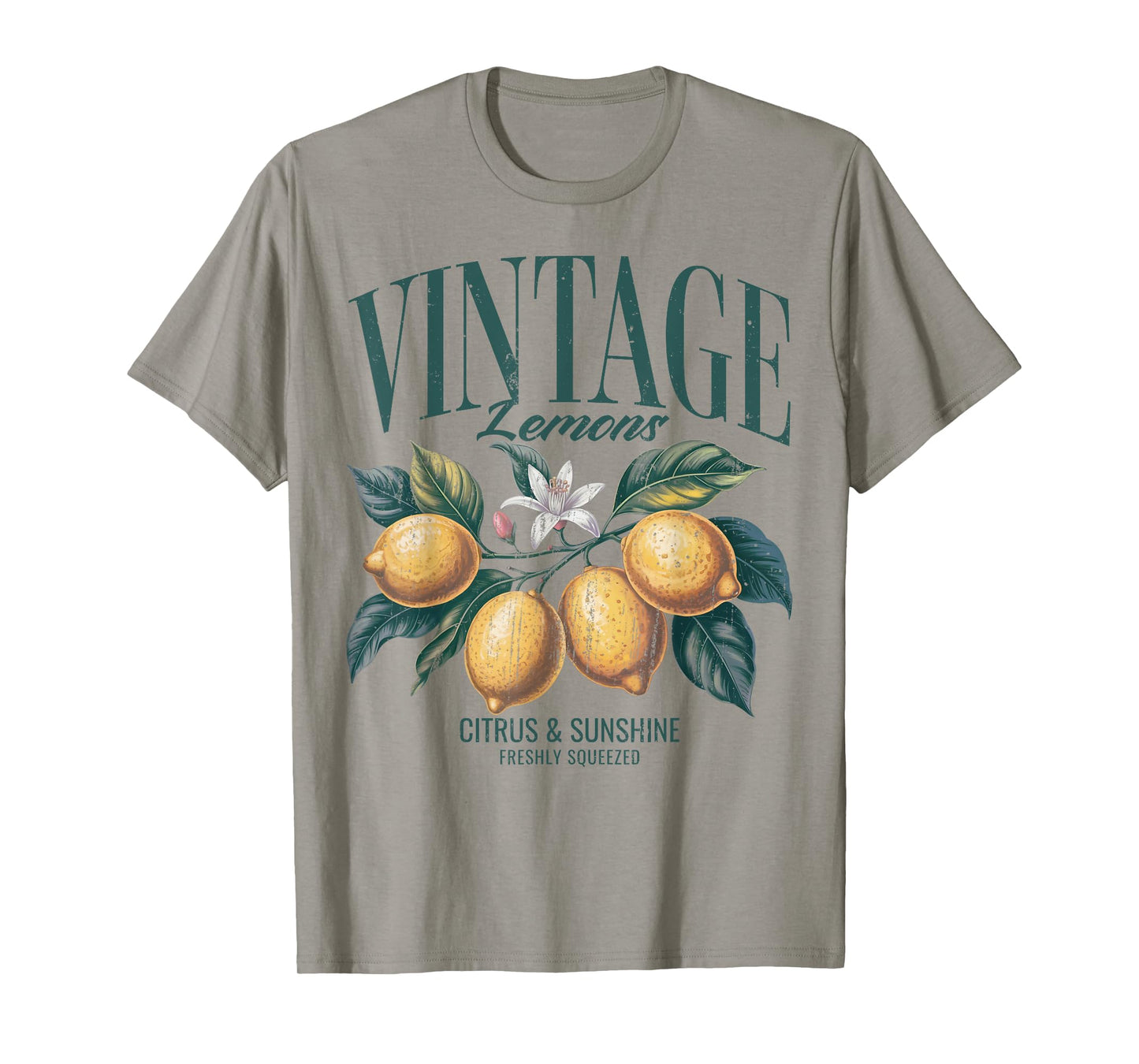 Vintage Lemon Print Women Men Chic Retro Fruit Lover Graphic T-Shirt