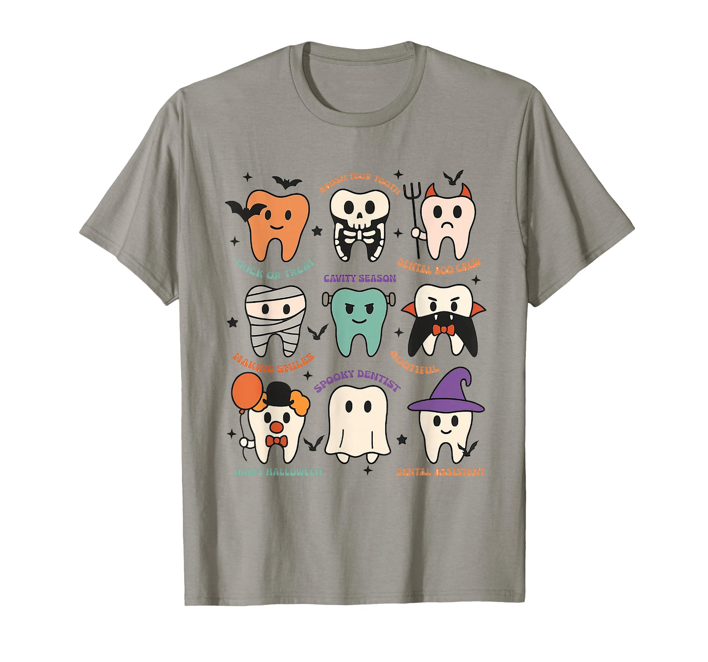 Funny Halloween Teeth Spooky Season Dentist Dental Squad T-Shirt