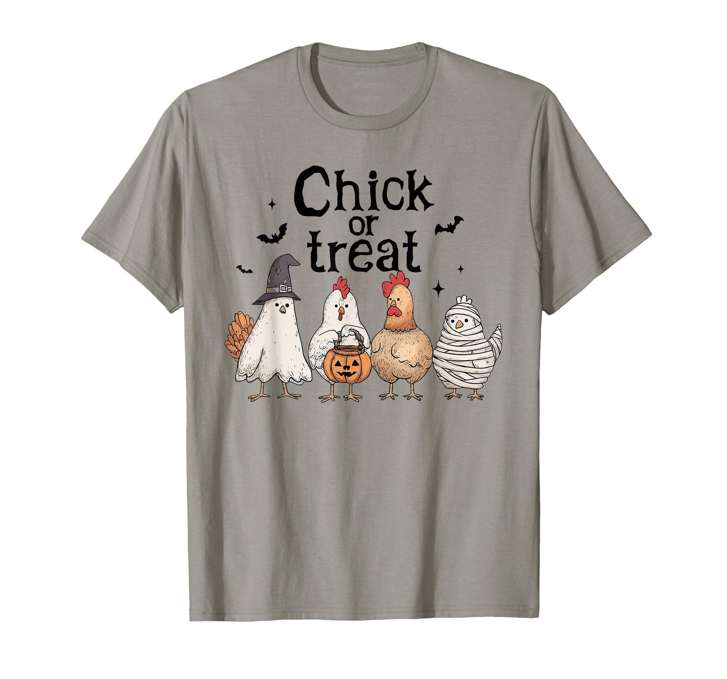 Chick Or Treat Halloween Witch Spooky Chicken Pumpkin Kids T-Shirt
