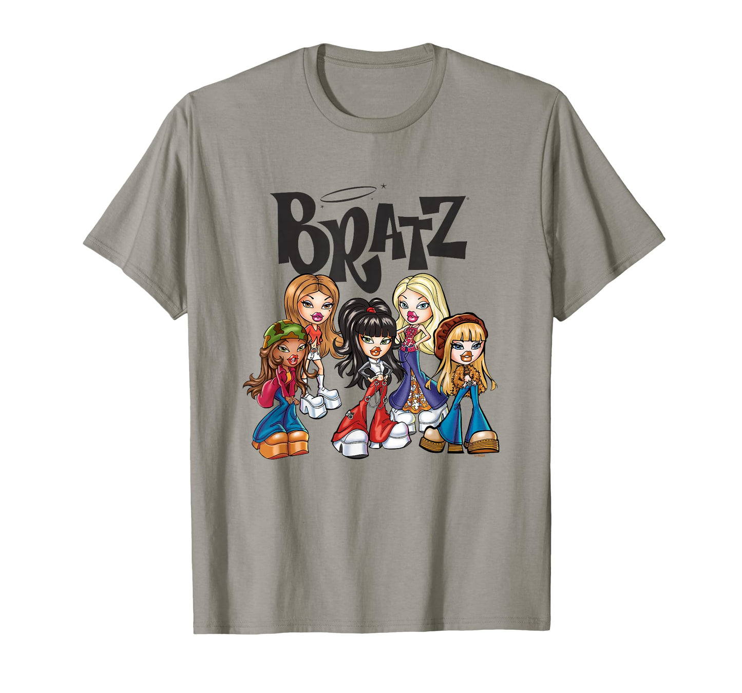 Bratz Dolls Vintage Style Group Shot Big Chest Poster T-Shirt
