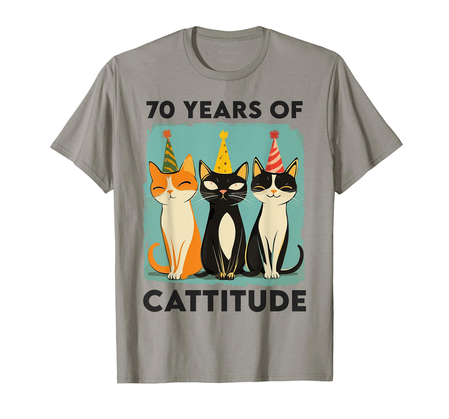 70 Years Of Cattitude 70th Birthday Cat Lover 70 Years Old T-Shirt