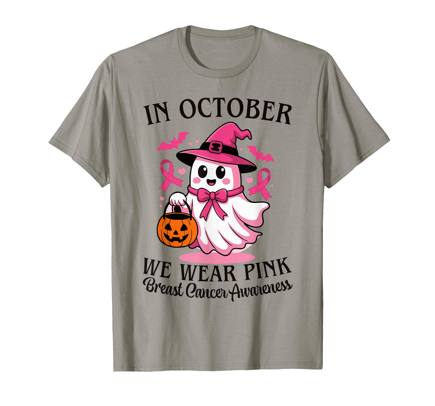 in October We Wear Pink Breast Cancer Awareness T-Shirt