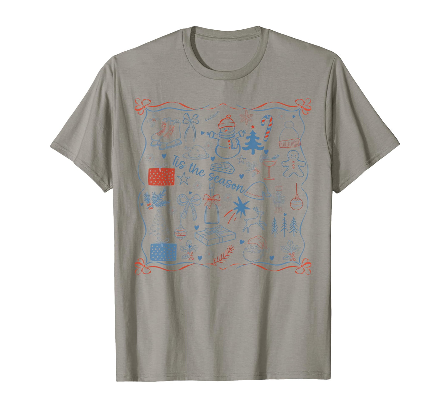Retro Christmas Tis The Season Festive Icons Xmas Cute T-Shirt