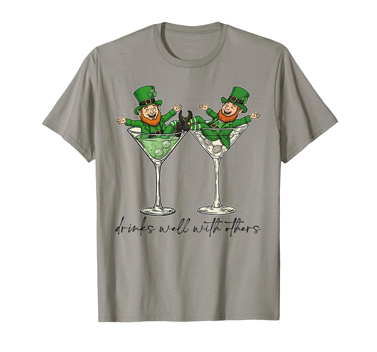 Drinks Well With Others St. Patrick's Day Drunk Beer Funny T-Shirt
