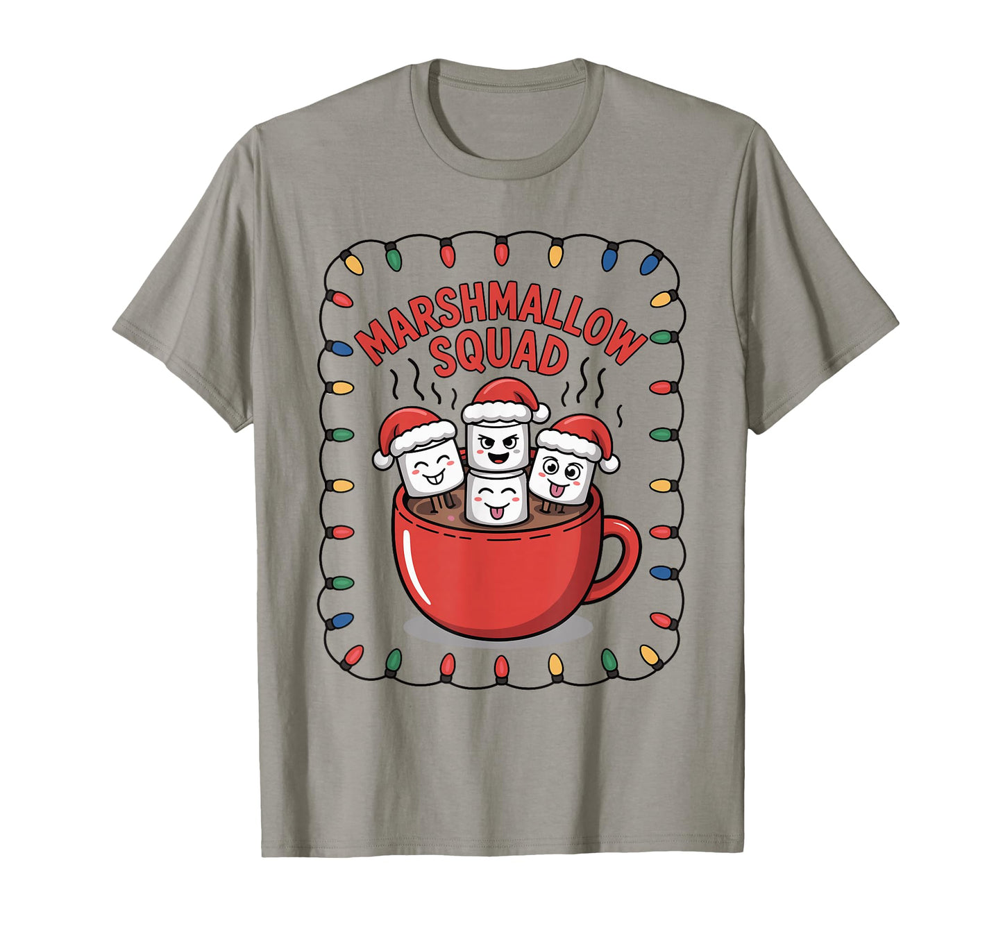 Marshmallow Squad Funny Christmas Cocoa Matching Pajamas T-Shirt
