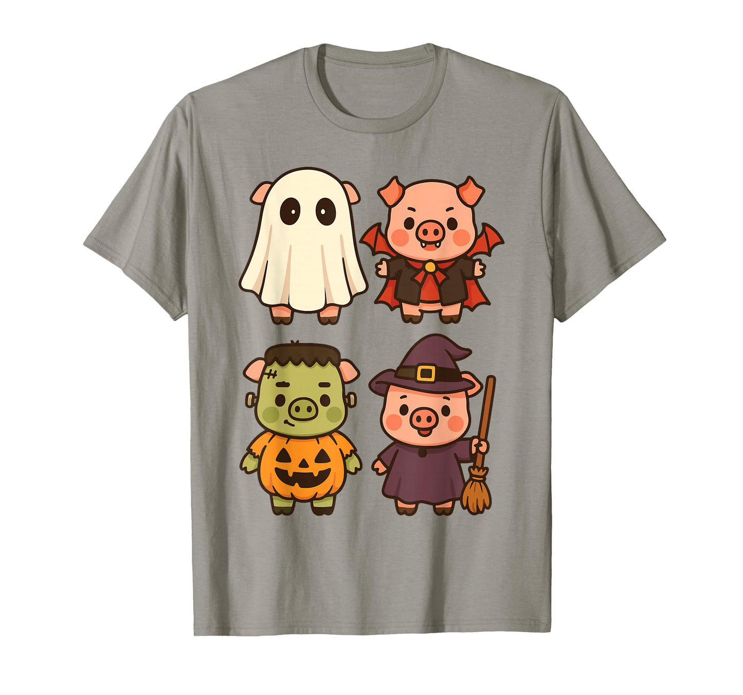 Pig Spooky Witch Boo Zombie Cute Pig Halloween Ghost Costume T-Shirt