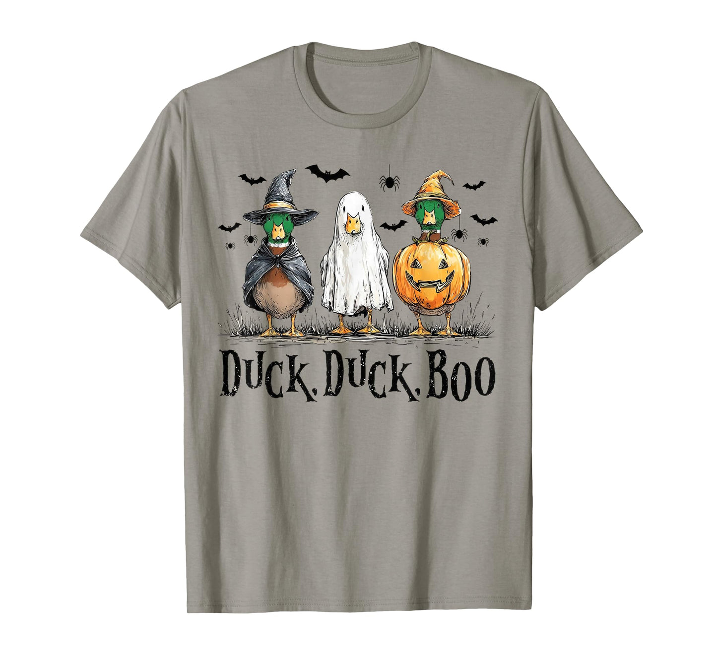 Cute Duck Duck Boo Funny Spooky Goose Halloween Fall Pumpkin T-Shirt