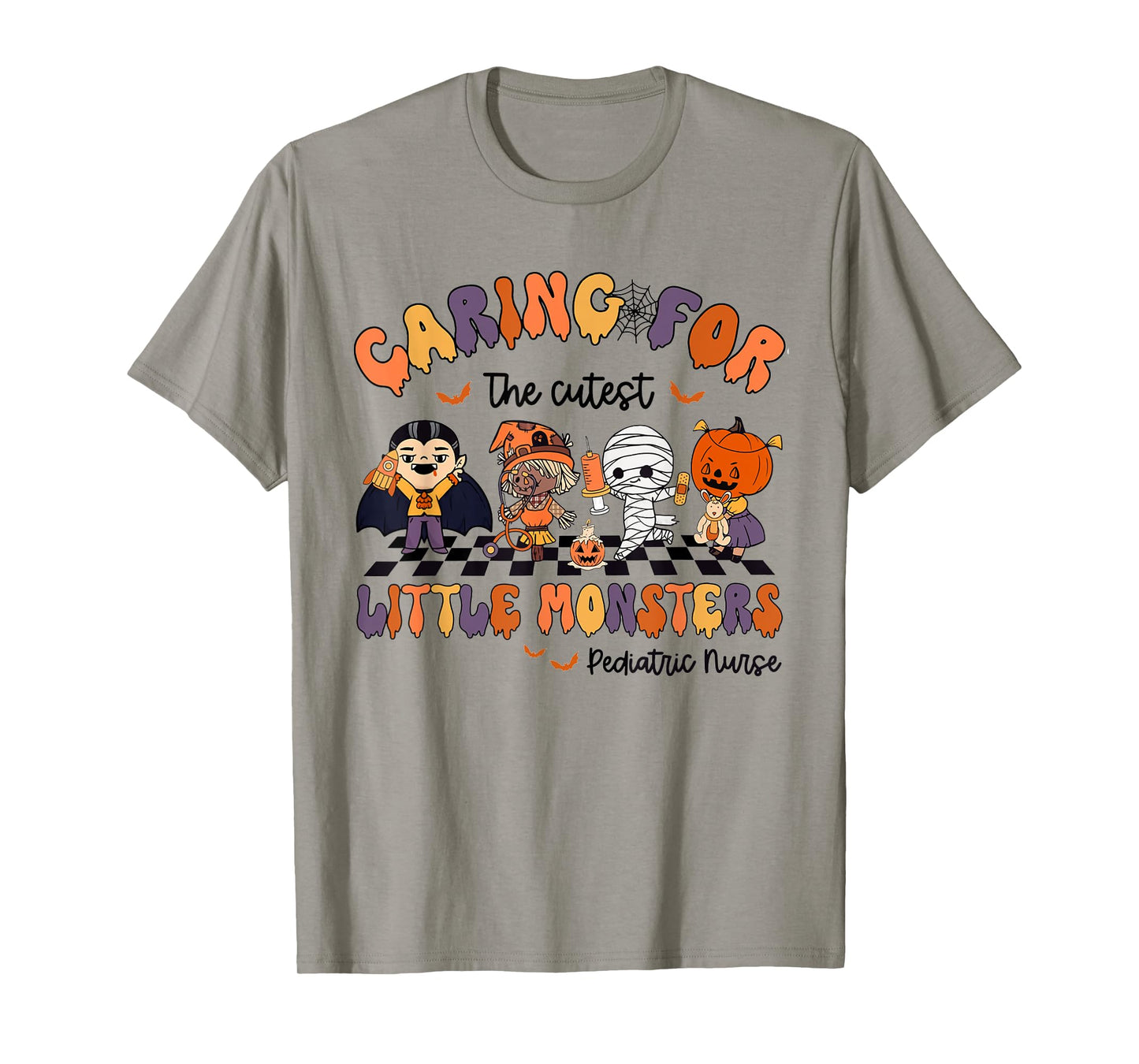 Caring For The Cutest Little Monsters Peds Nurse Halloween T-Shirt