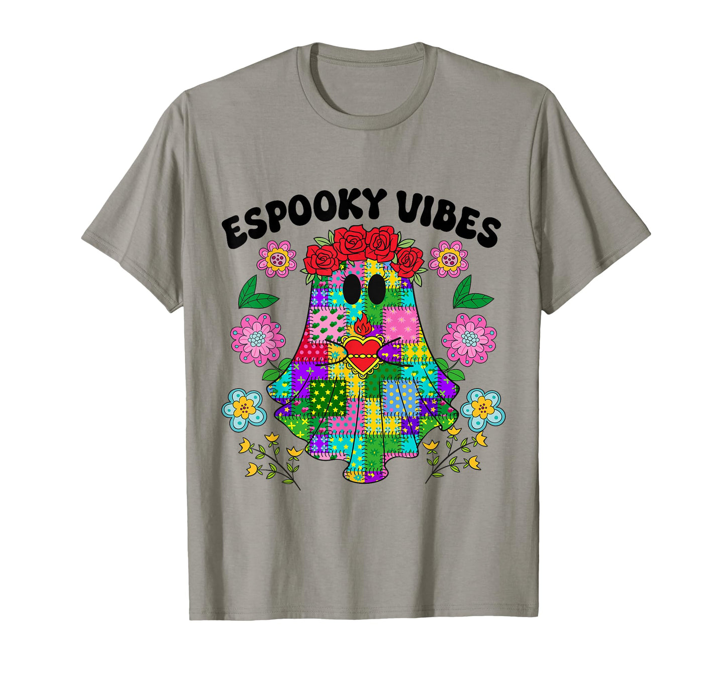 Espooky Vibes, Mexican Ghost Flowers Halloween, Spooky Vibes T-Shirt