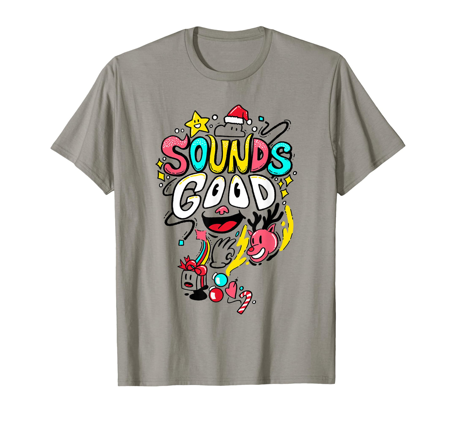 Funny Cartoon Sounds Illustration Good Christmas Theme T-Shirt
