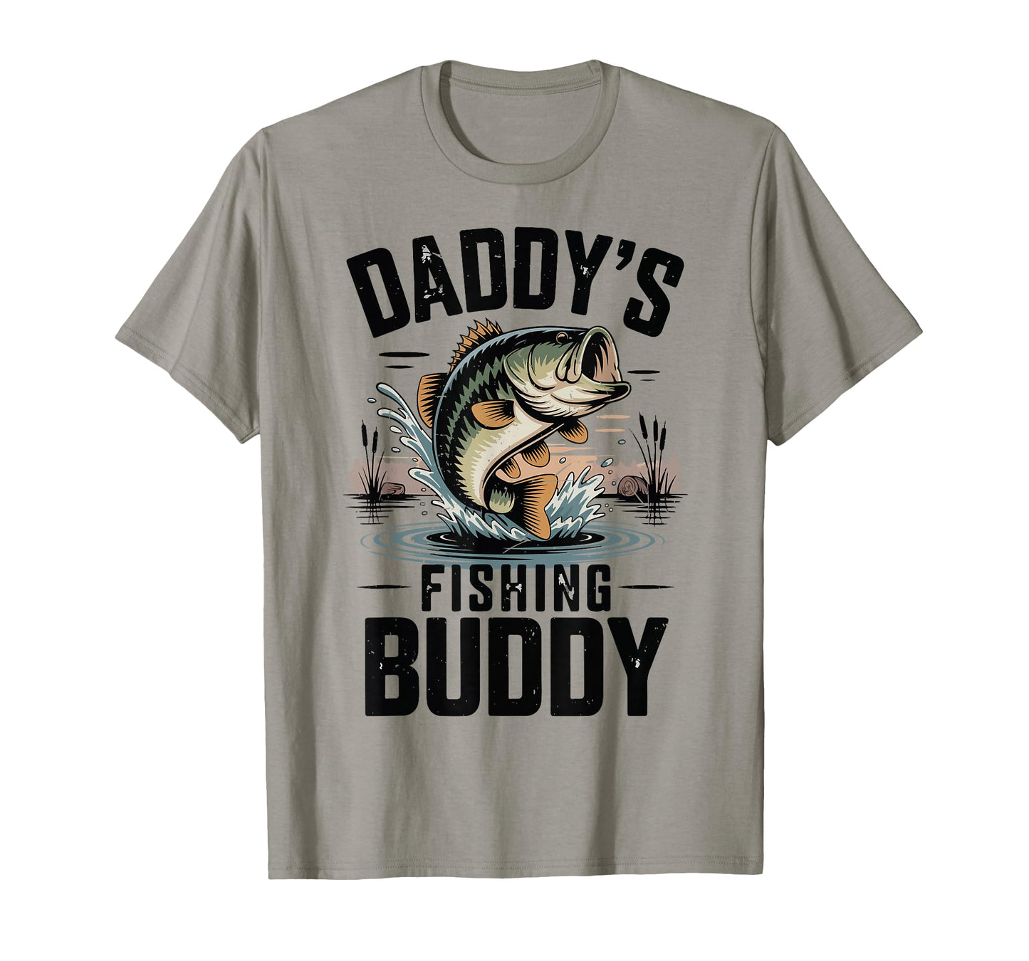 Boy Daddy Fishing Buddy Matching Fishing Gift Funny Bass Son T-Shirt