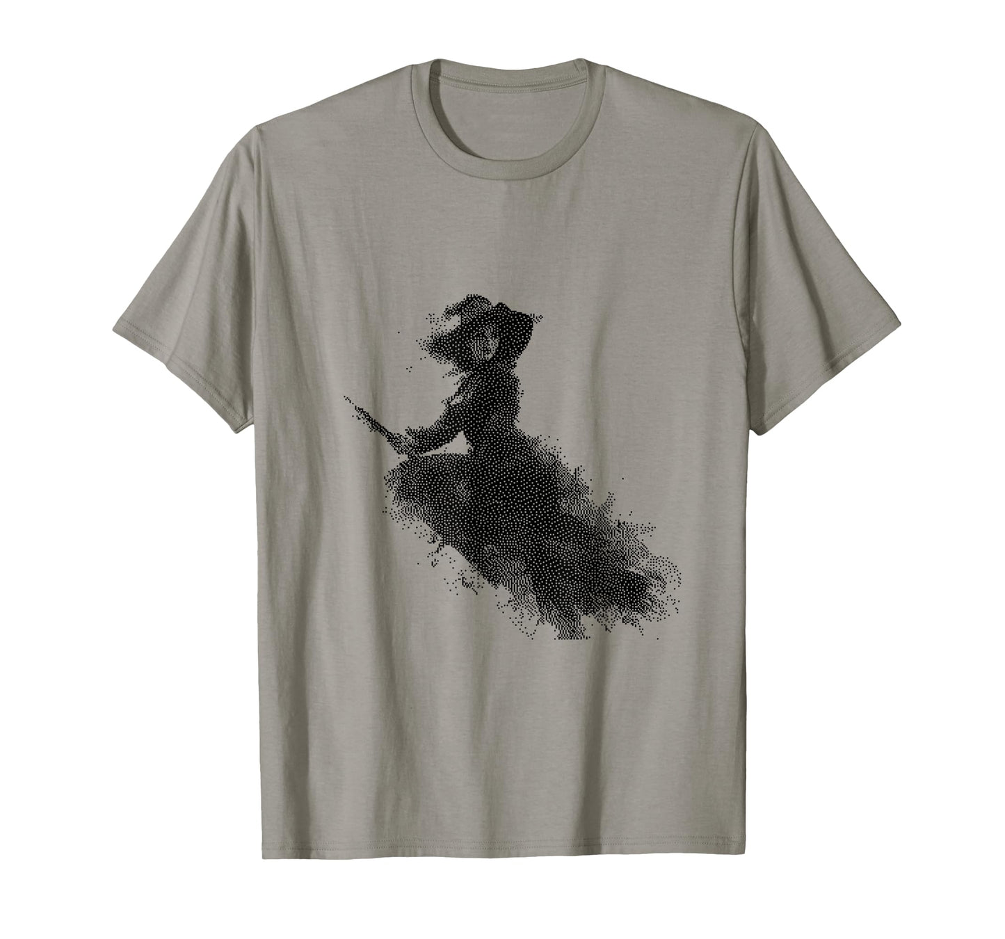 Flying Witch on Broom Halloween Design T-Shirt