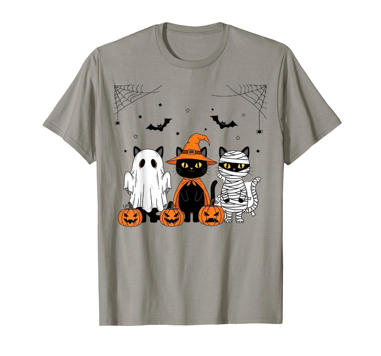 Vintage Black Cat Witch Scary Halloween Pumpkin Vibes T-Shirt