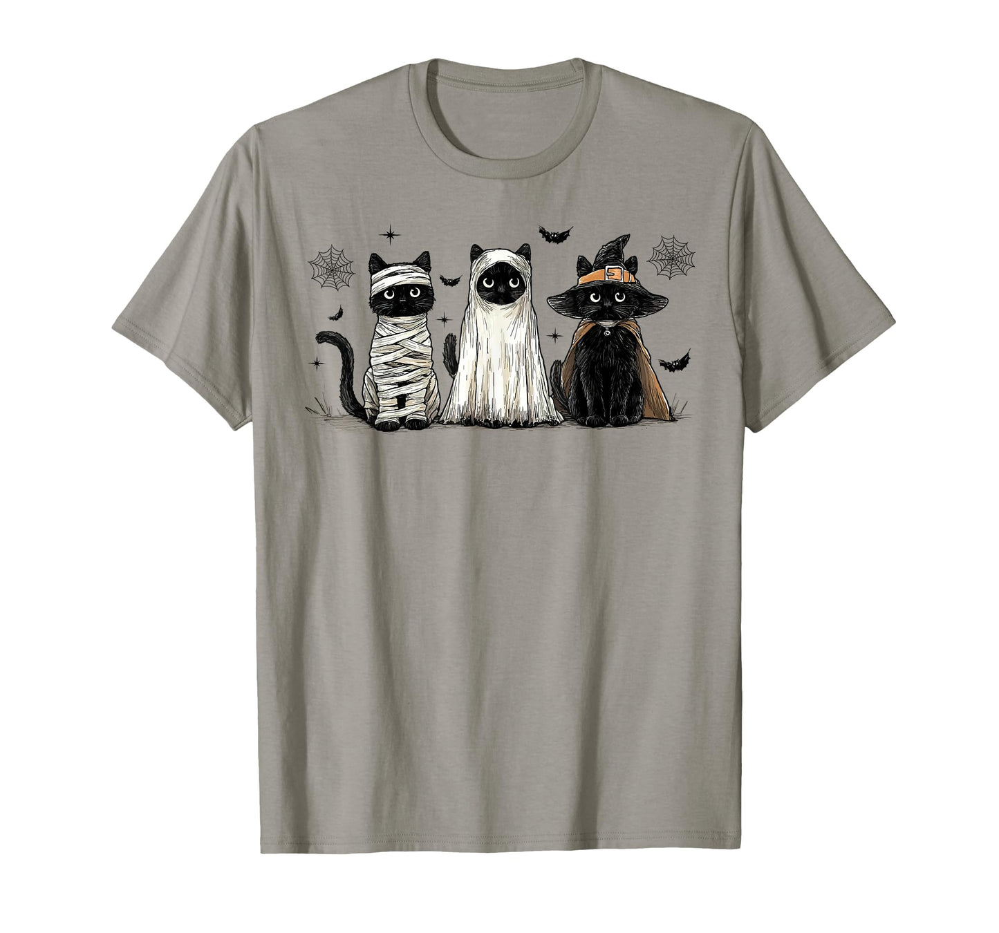Retro Cute Black Cat Funny Halloween Pumpkin Men Women Kids T-Shirt