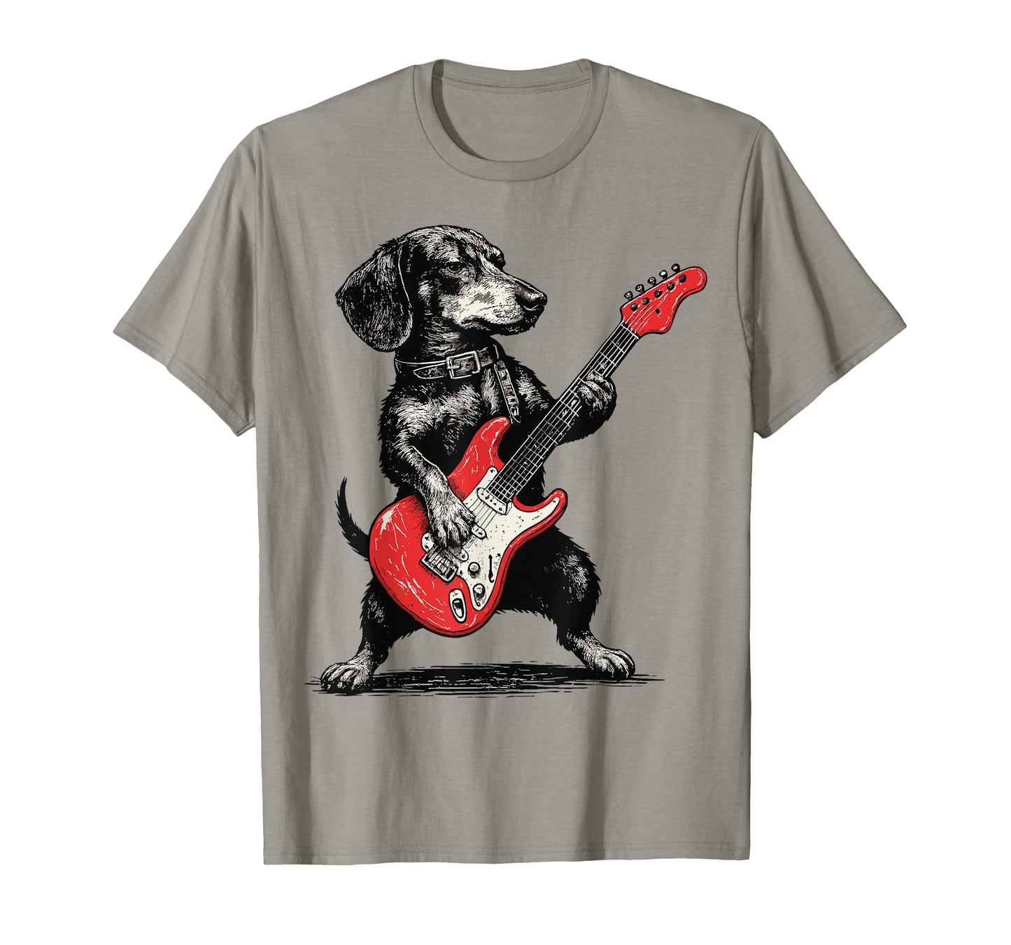 vintage dachshund weenie playing guitar T-Shirt