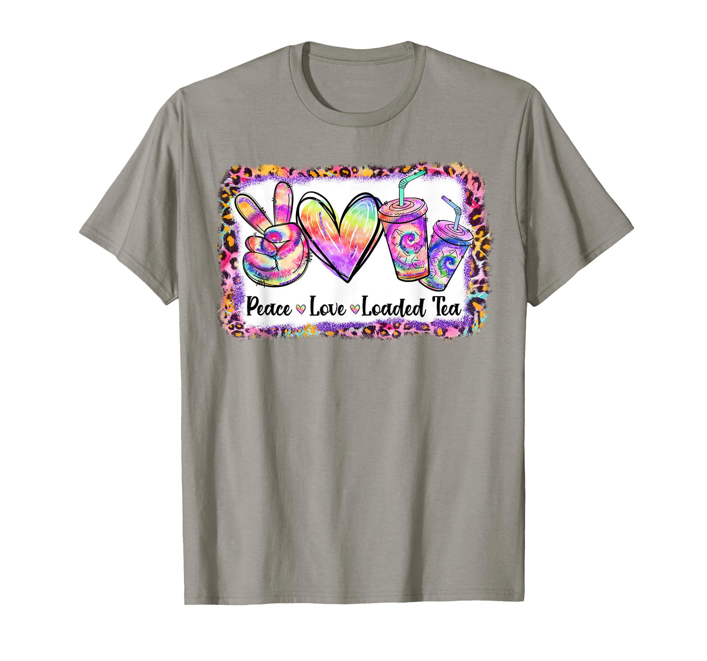 Retro Vintage Peace Love Loaded Tea Lover Tie Dye Pattern T-Shirt