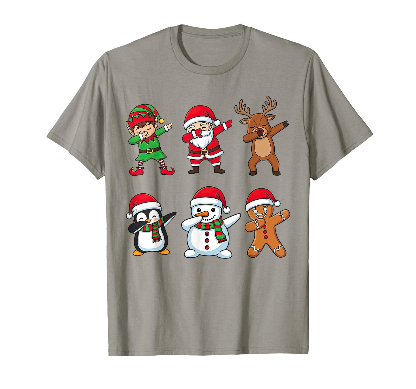 Dabbing Christmas Santa Claus Gingerbread Reindeer Men Boys T-Shirt