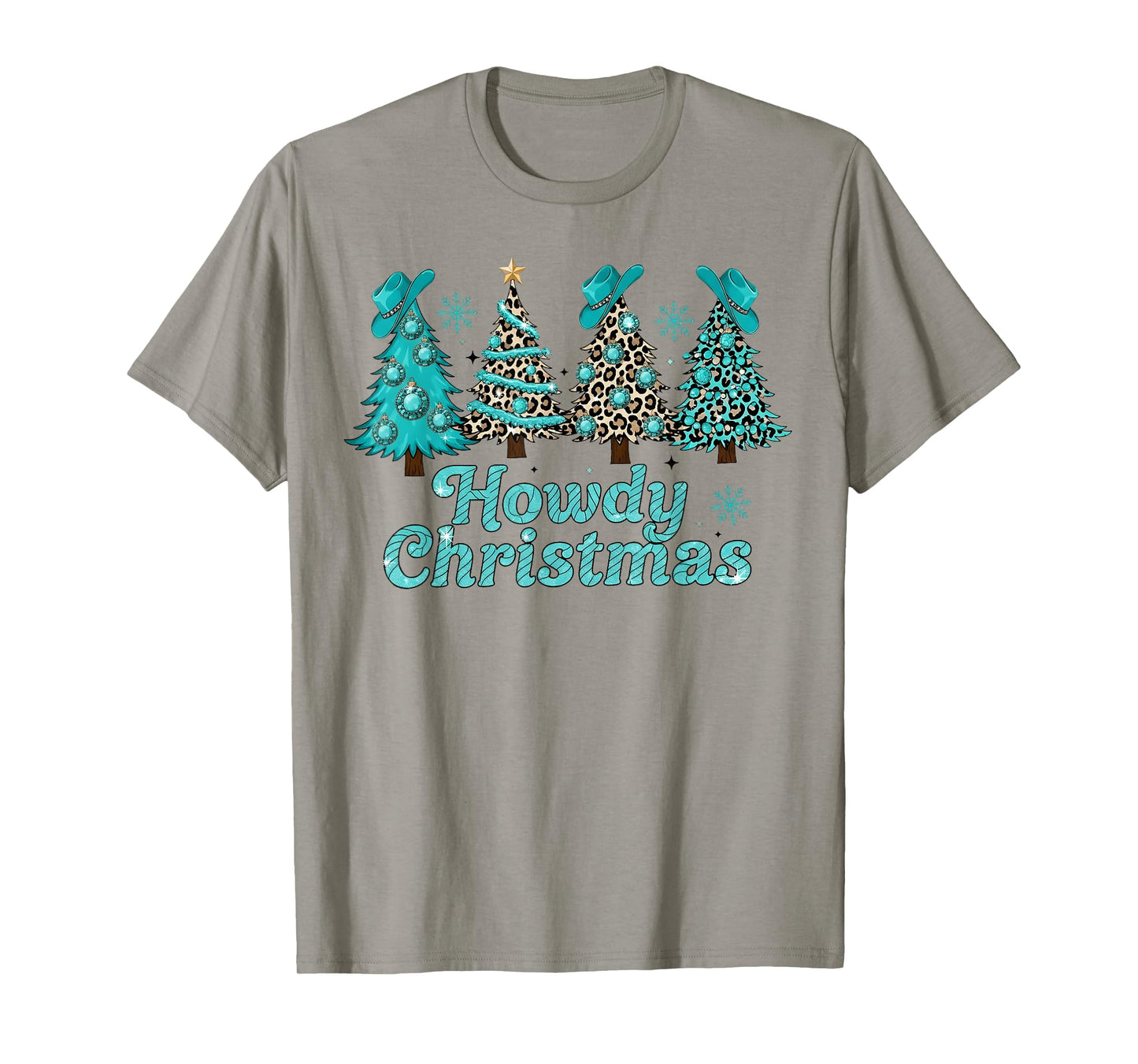 Christmas Tree Western Santa Hat Howdy Cowboy Men Women Kid T-Shirt