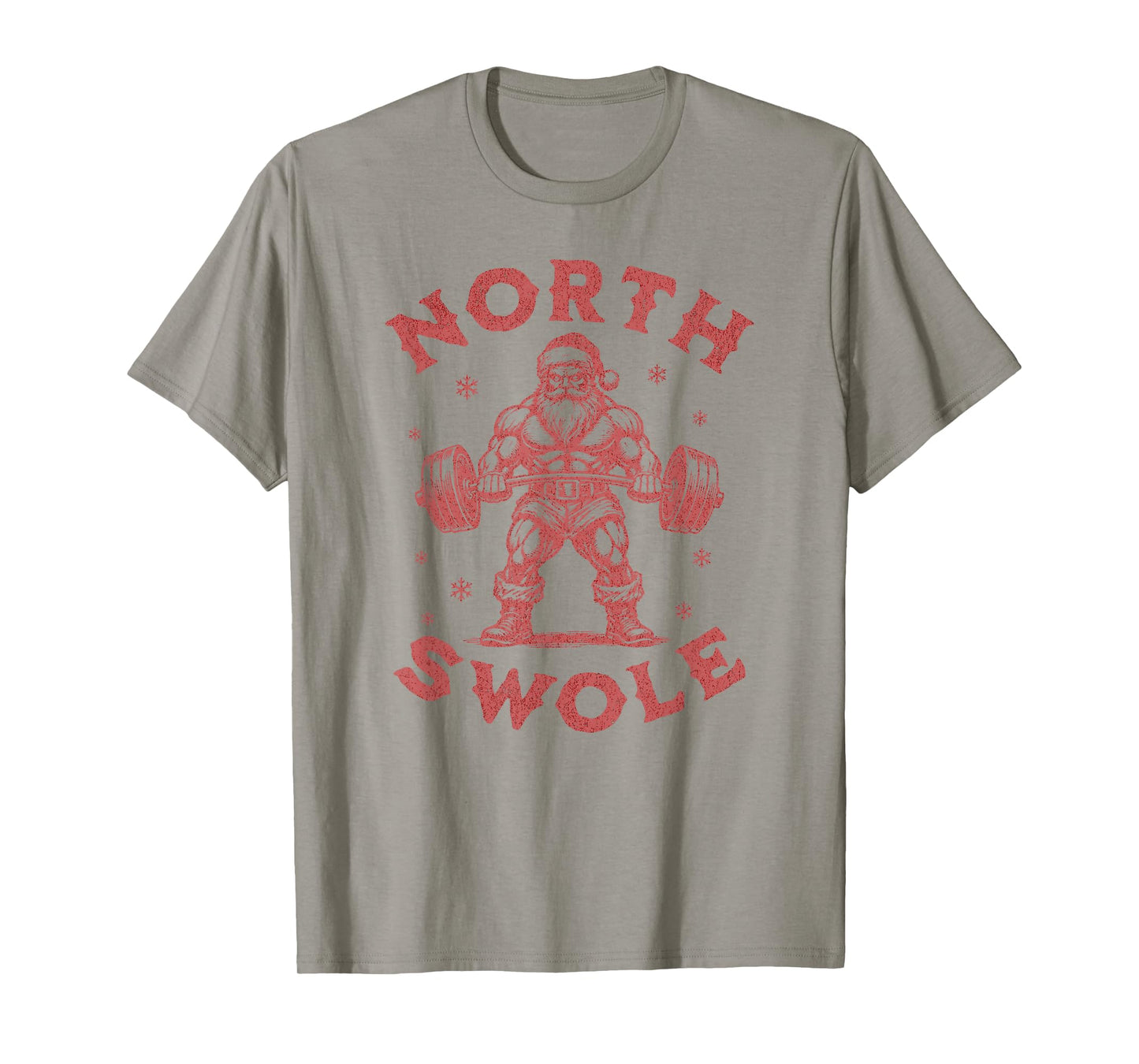 Vintage North Swole Shredded Santa Funny Gym T-Shirt