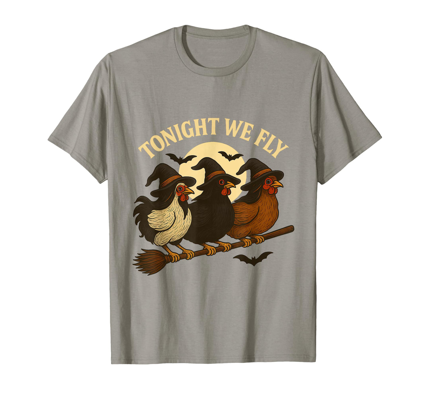 Tonight We Fly Funny Chicken Witches Halloween Spooky Season T-Shirt