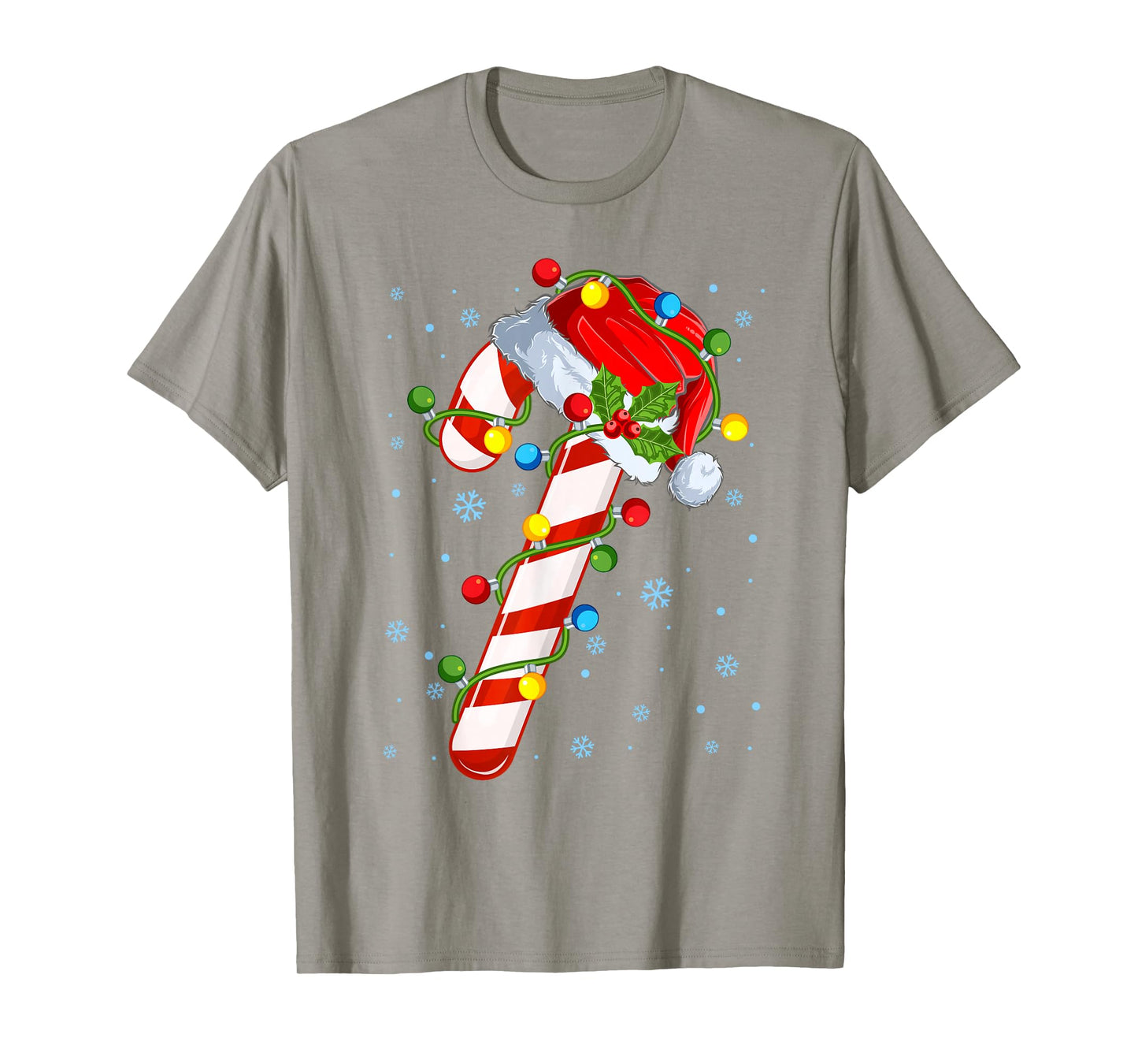 Candy Cane Crew Funny Christmas Lights Santa Hat Xmas Pajama T-Shirt