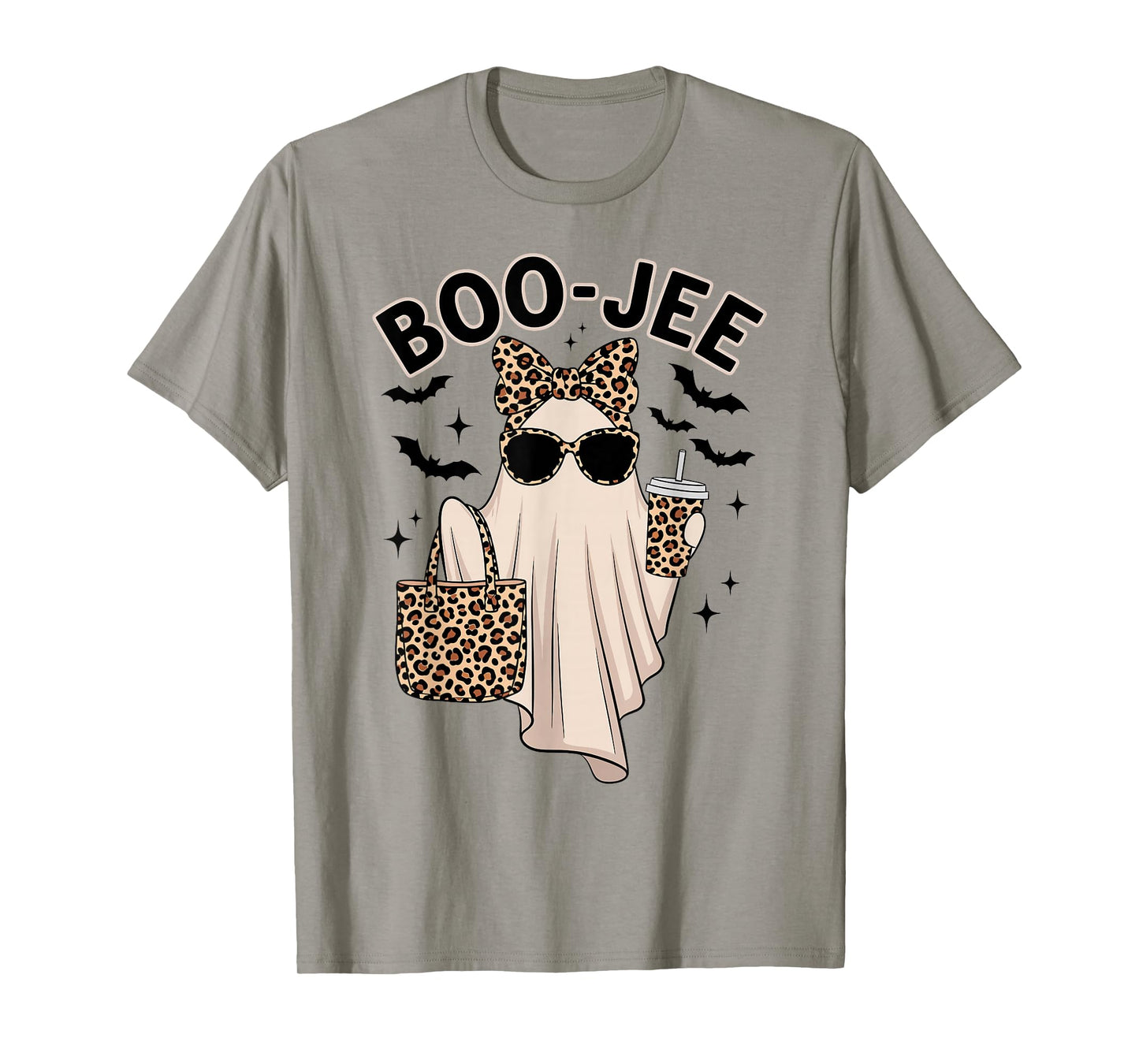 Coquette Leopard Boo-JEE Ghost Halloween Ghost Women Girls T-Shirt