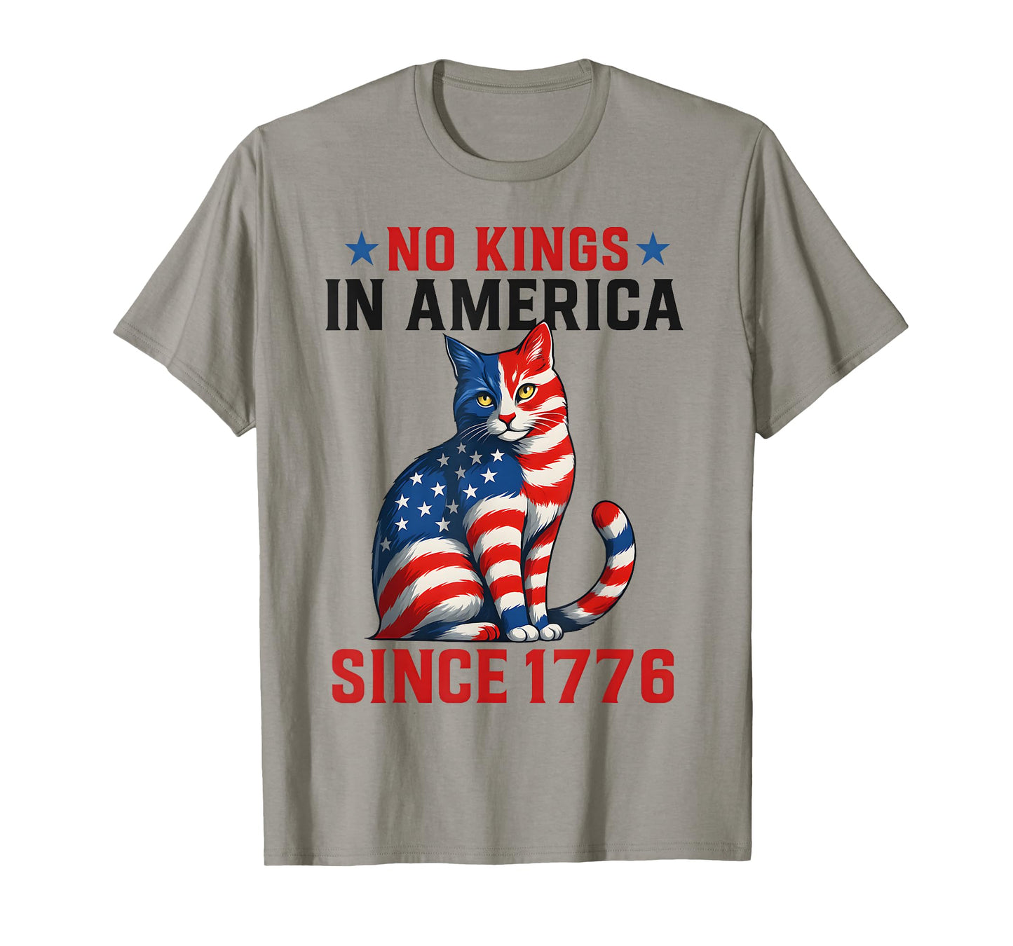 No Kings in America Since 1776 Distressed USA Flag Vintage T-Shirt
