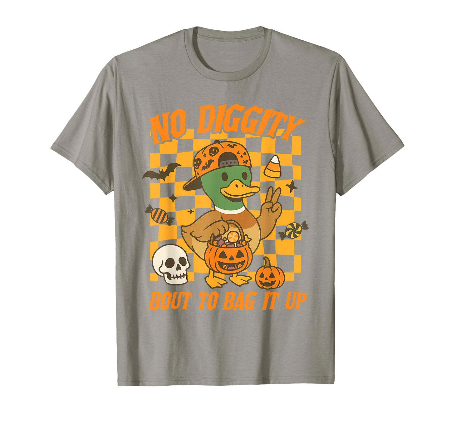 Halloween Mallard Duck Spooky No Diggity Bout to Bag Its Up T-Shirt