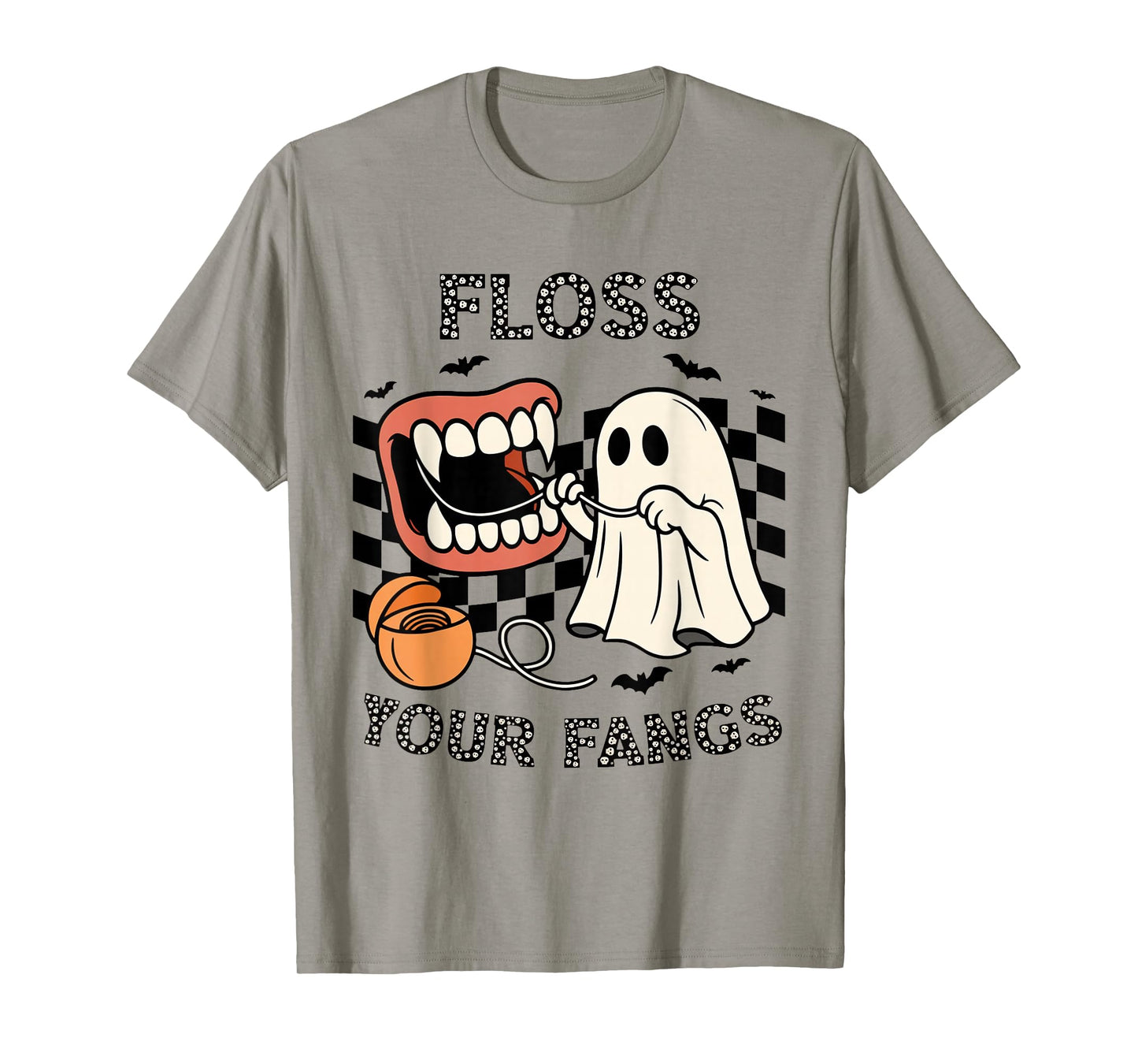 Floss Your Fangs Dental Hygienist Funny Dentist Halloween T-Shirt