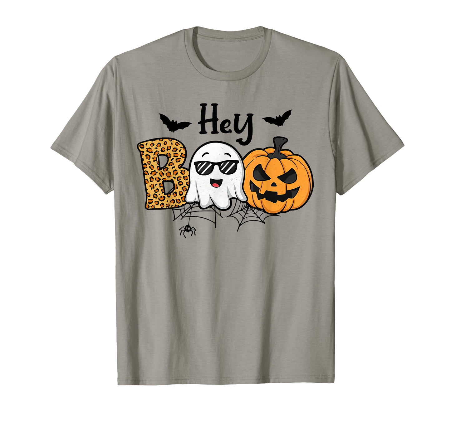 Halloween Hey Boo Ghost Pumpkin Costume Women Girls Kids T-Shirt