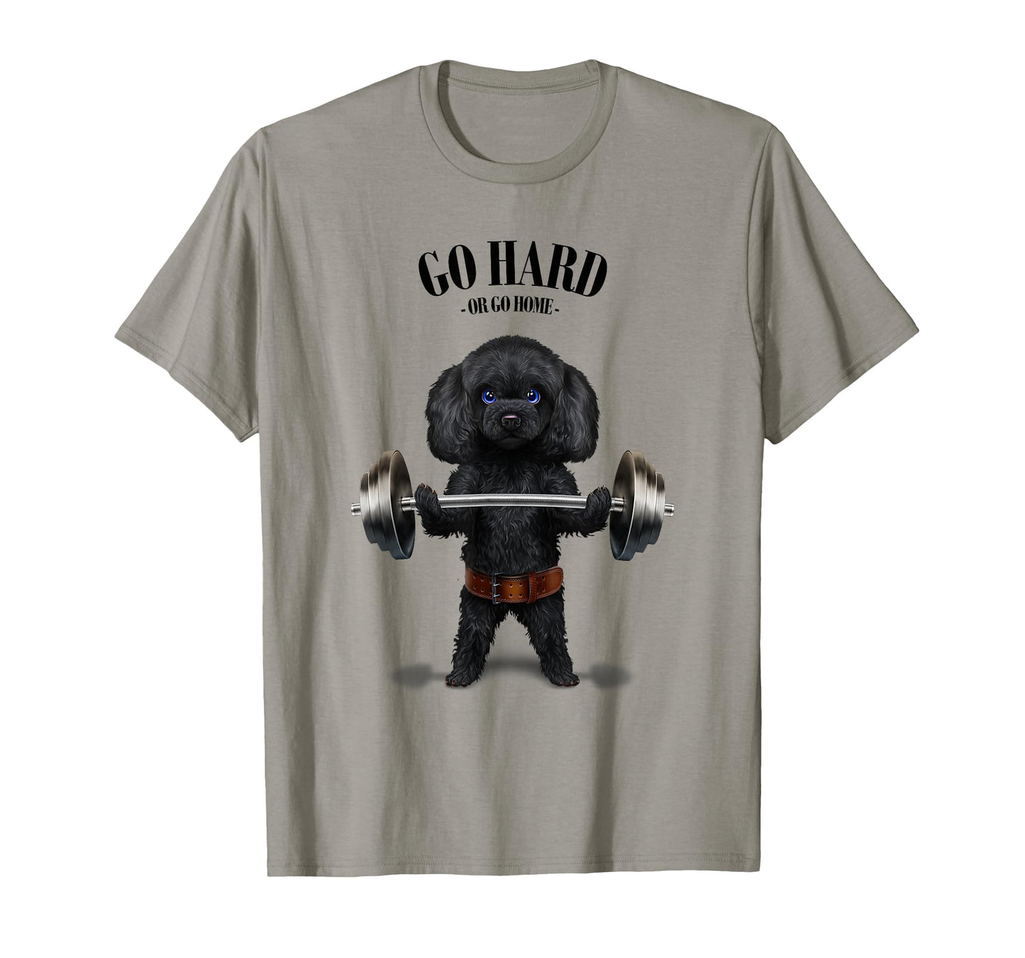 Black Poodle Dog Weightlifting in Fitness Gym Men Women Kids T-Shirt