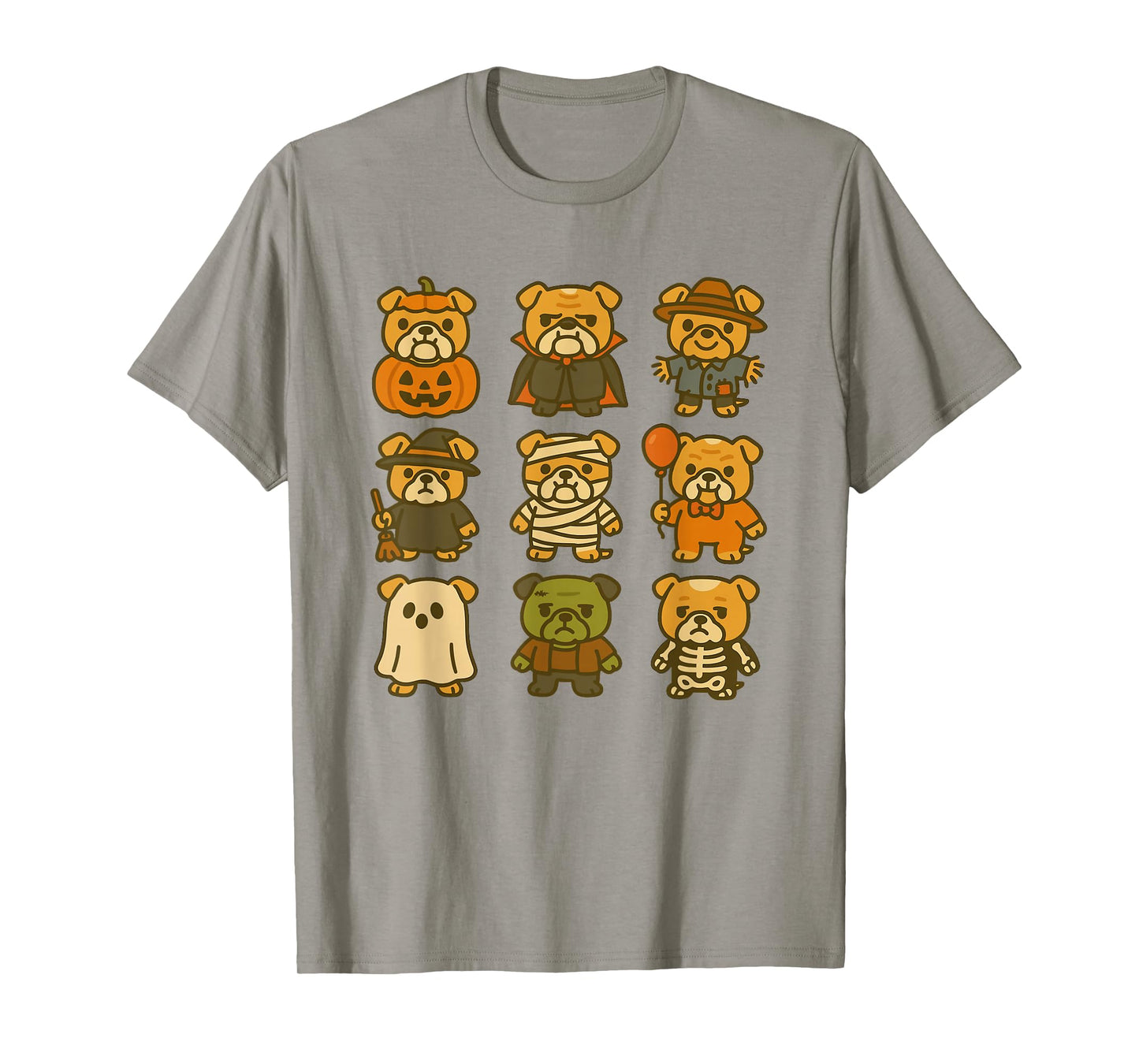 English Bulldog Halloween Costume Funny Scary Dog Ghost T-Shirt