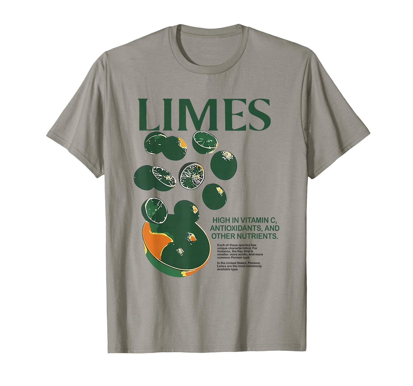 Retro Vintage Limes Graphic Vegetables Lemon Women and Men T-Shirt