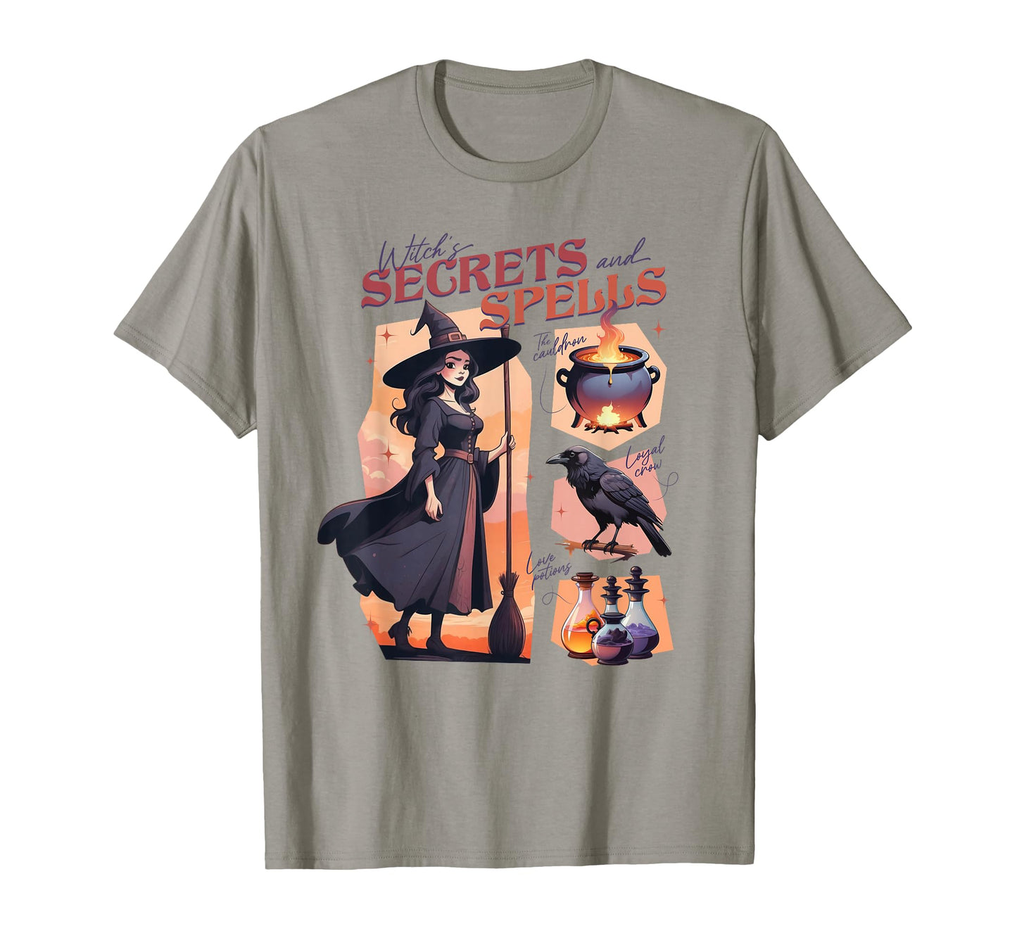 Witch's Secrets and Spells - Gothic Magic Halloween Anime T-Shirt
