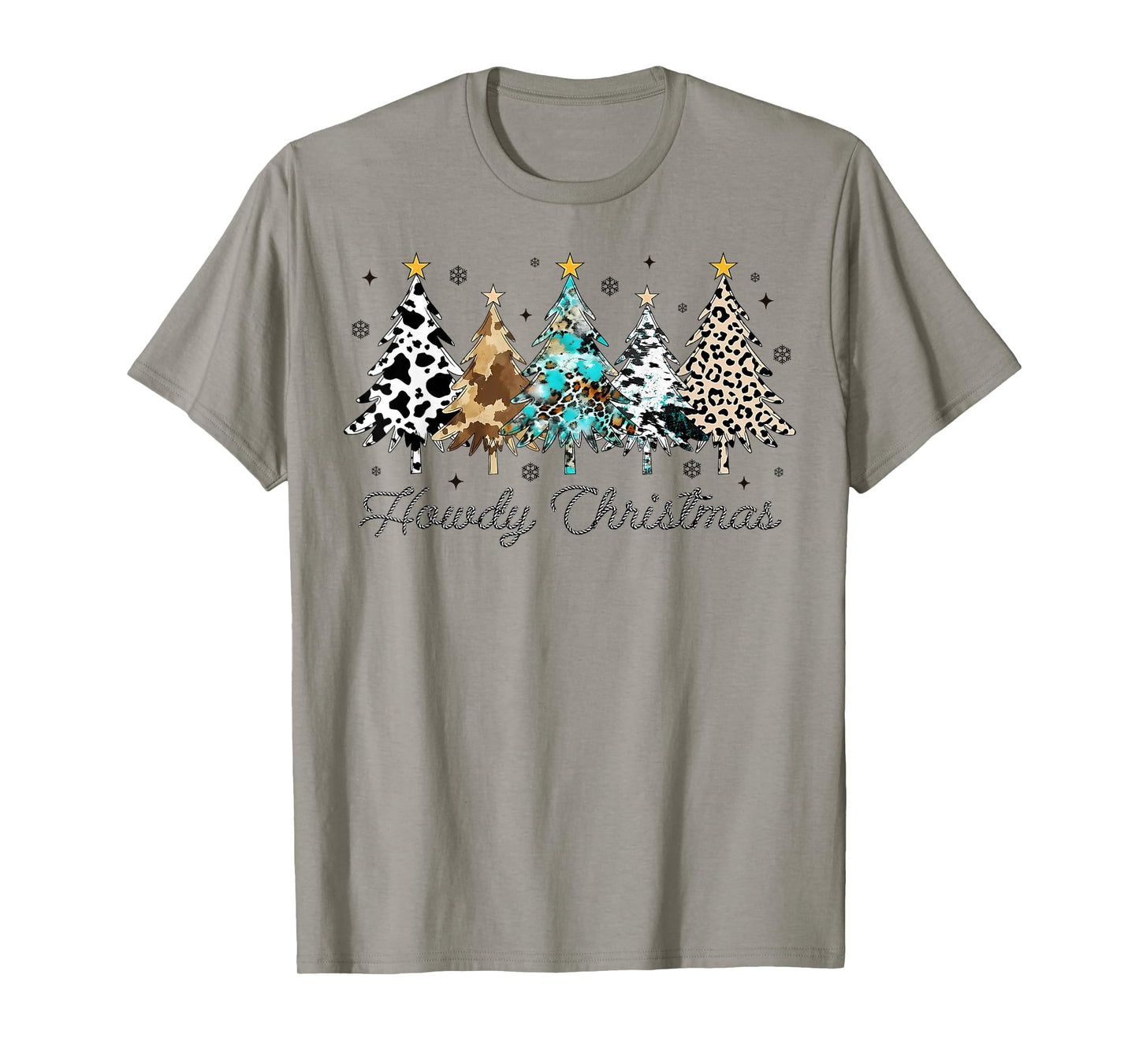 Howdy Christmas Western Cowboy Farm Lover Christmas Trees T-Shirt