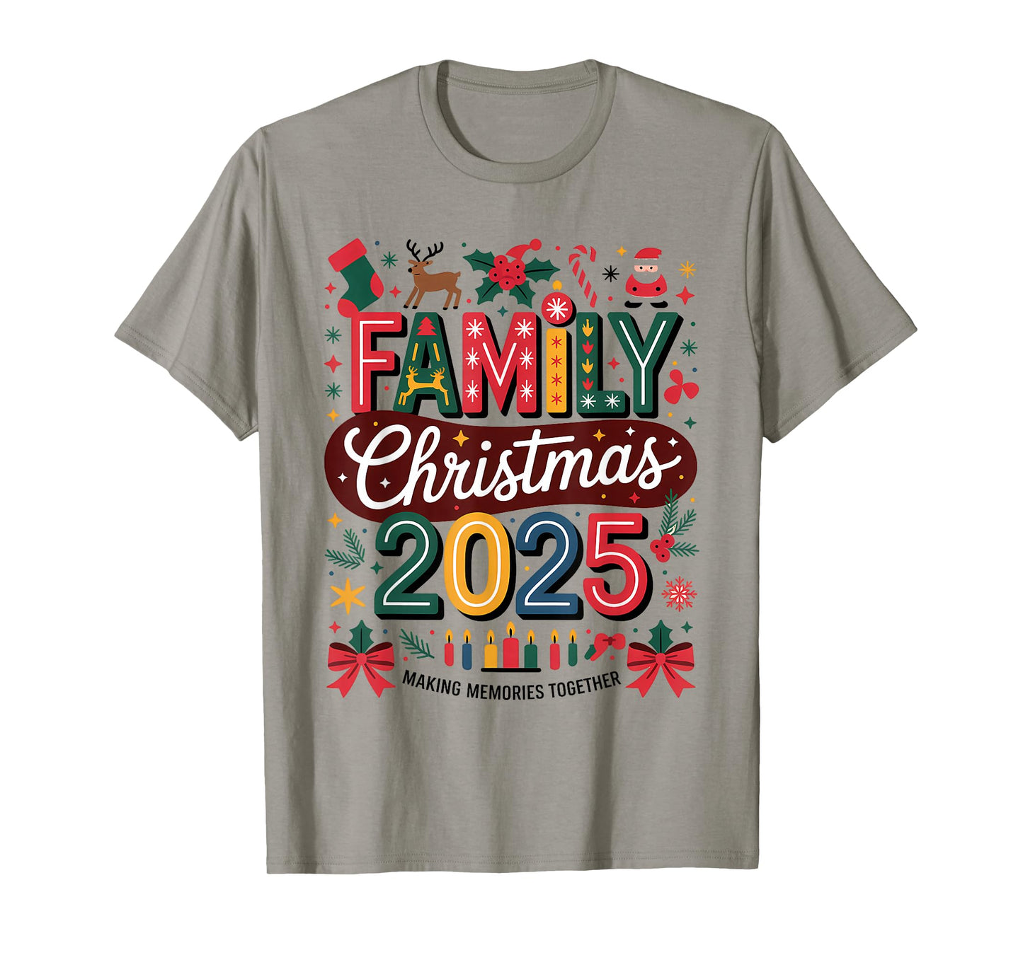 Family Christmas 2025 Squad Santa Elf Xmas Matching Outfit T-Shirt