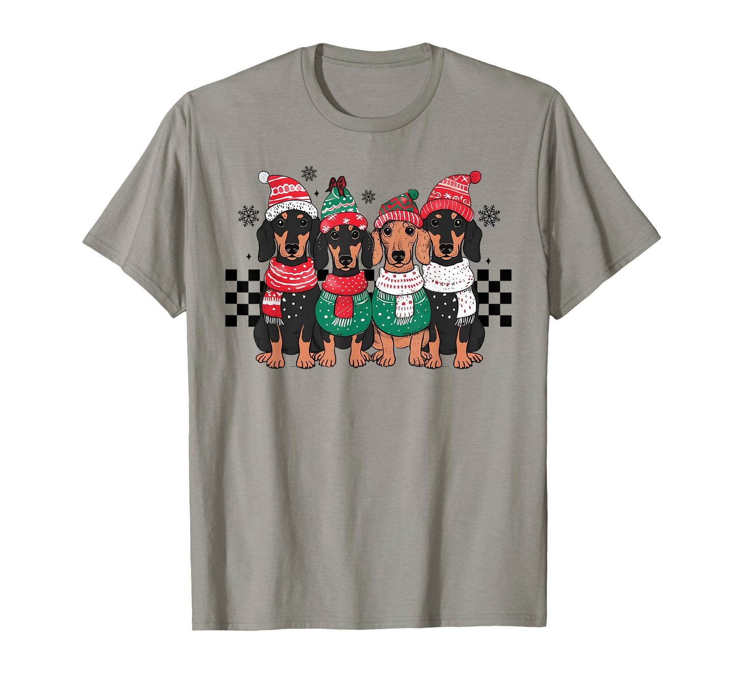 Merry Christmas Dachshund Dog Xmas Wiener Women Men Kids T-Shirt