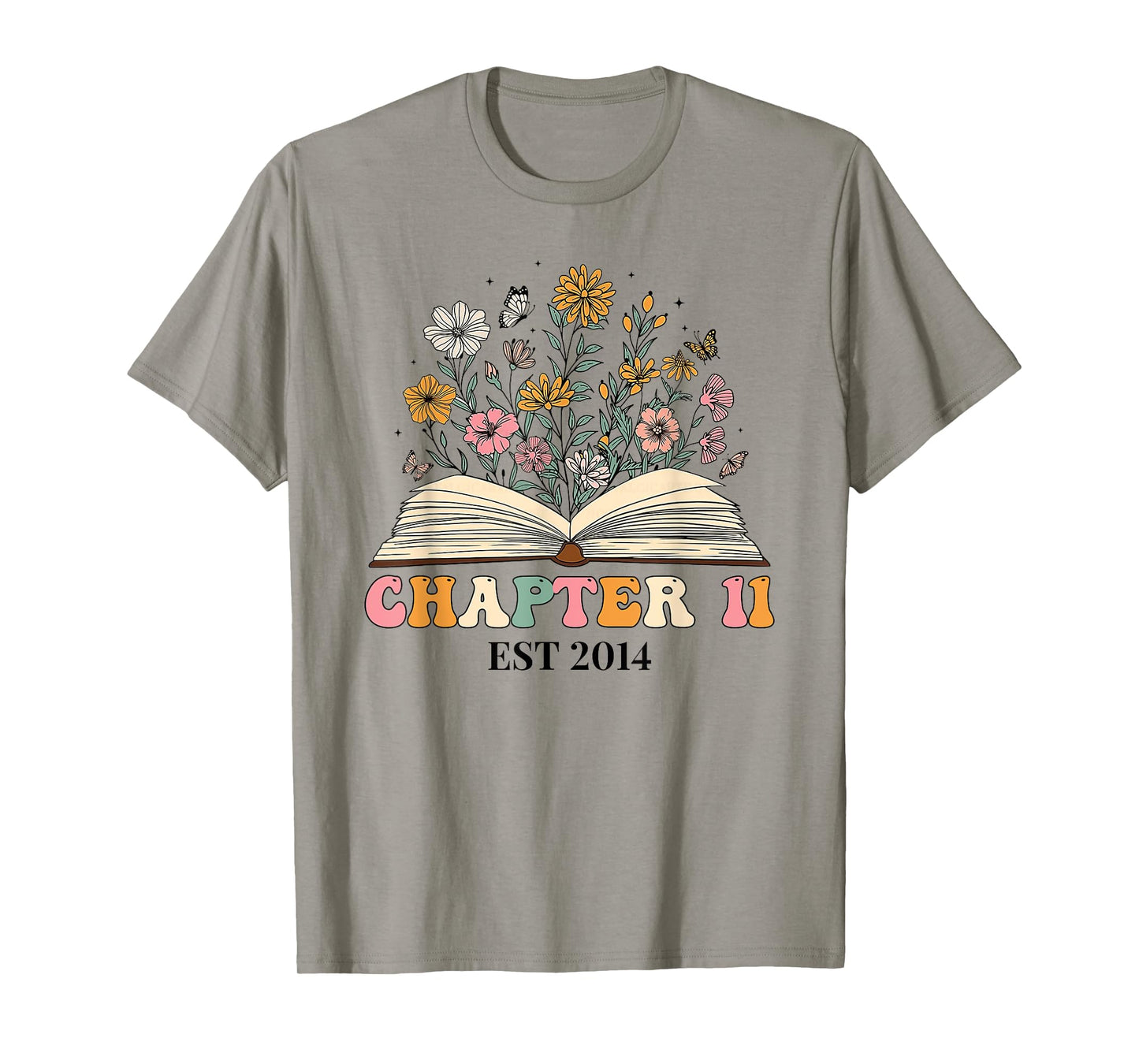 Chapter 11 Years Old 11th Birthday Wildflower Book Lover T-Shirt