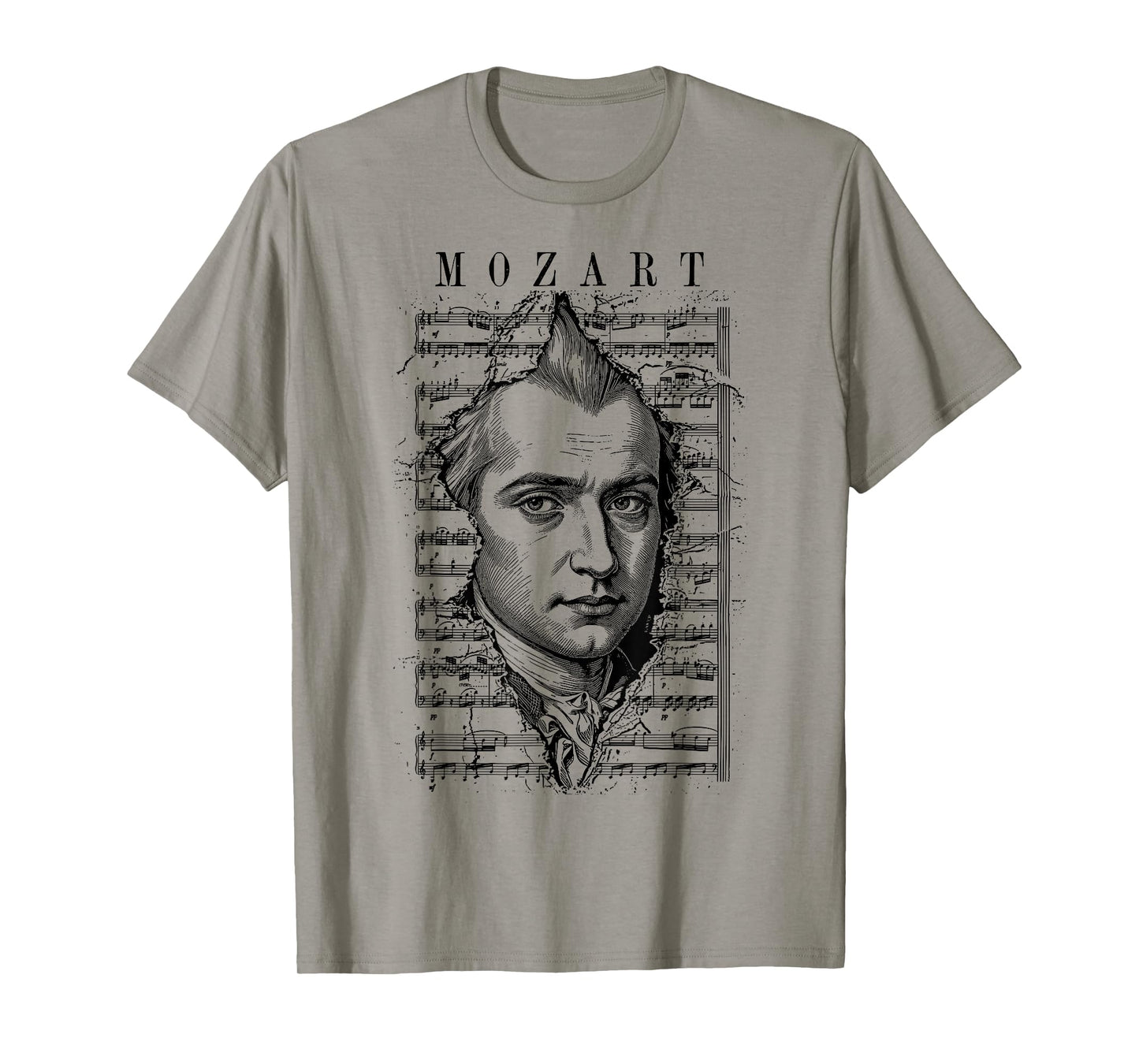 Wolfgang Amadeus Mozart Classical Sheet Music Notes Vintage T-Shirt