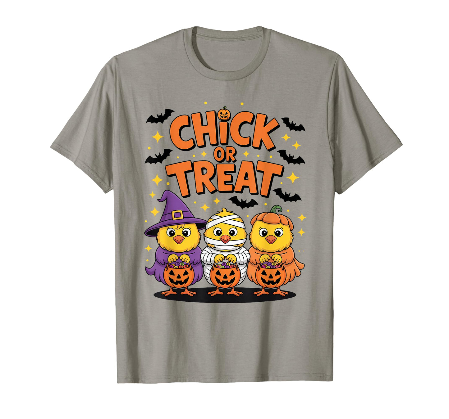 Chick Or Treat Cute Halloween Spooky Witch Pumpkin Graphic T-Shirt