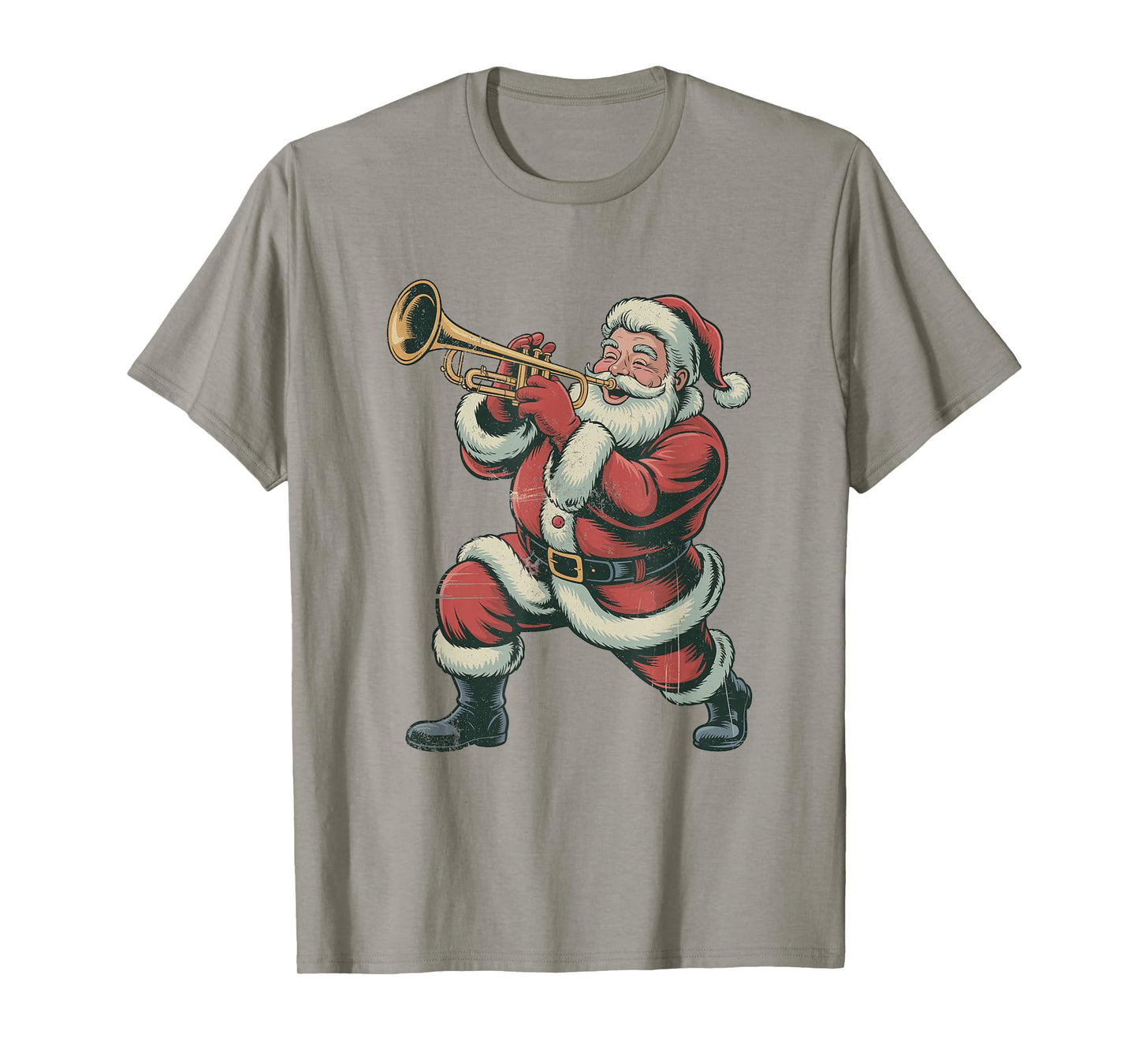 Santa Playing Trumpet Retro Vintage 90s Chrismas Holiday T-Shirt