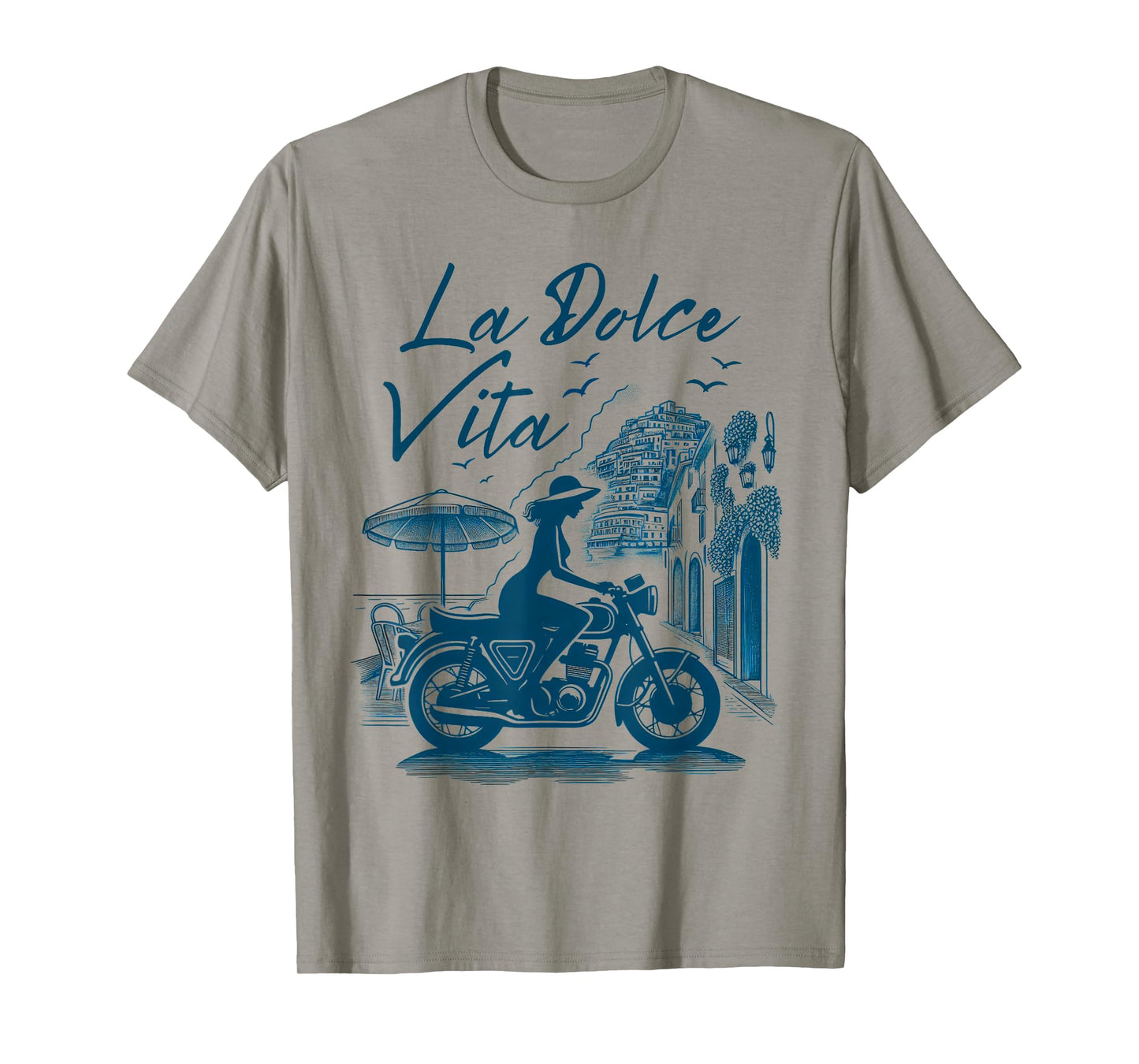 La Dolce Vita Positano Italian Coast Retro Motorcycle Woman T-Shirt