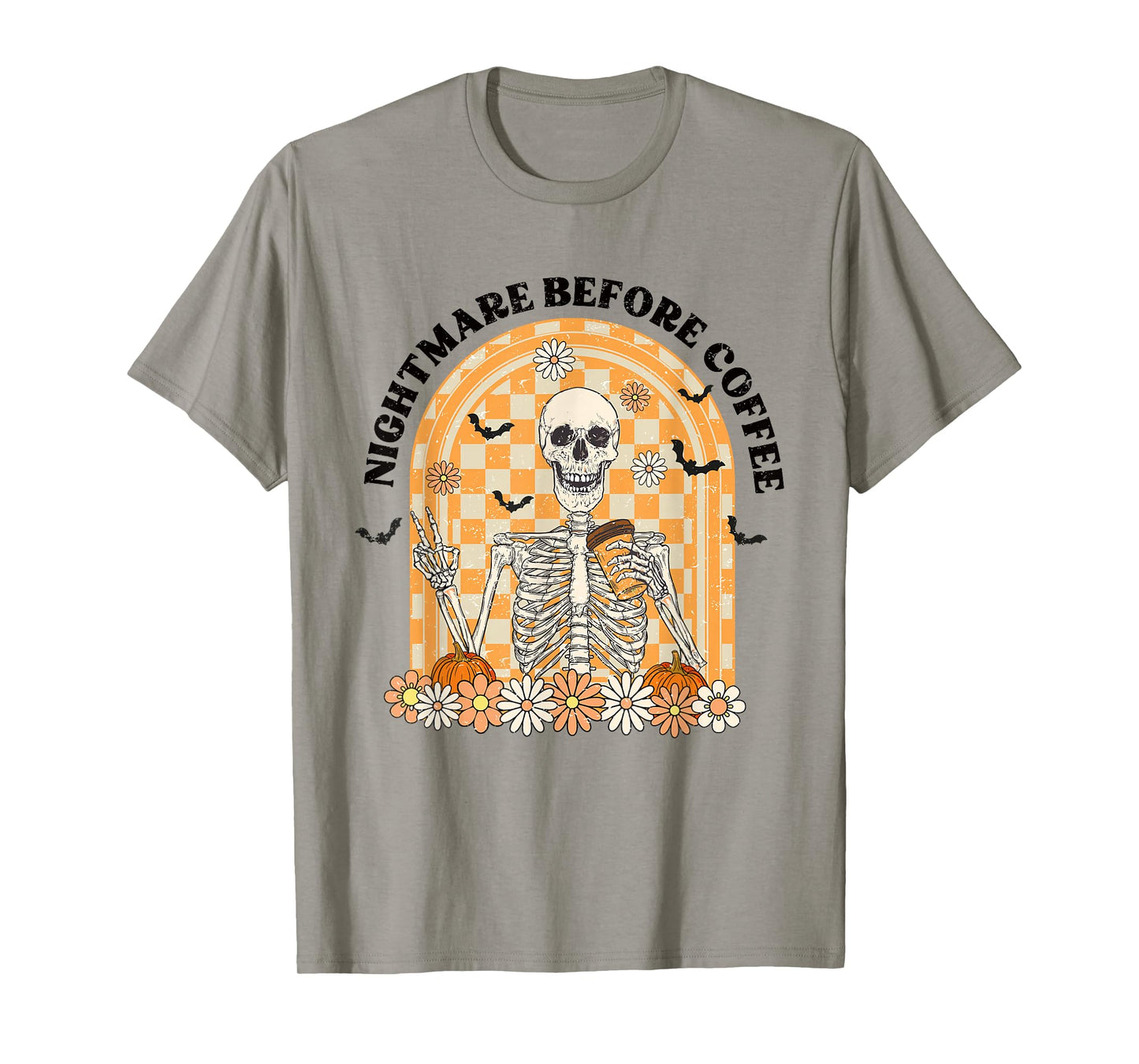 Nightmare Before Coffee Halloween Skeleton Drink Coffee T-Shirt