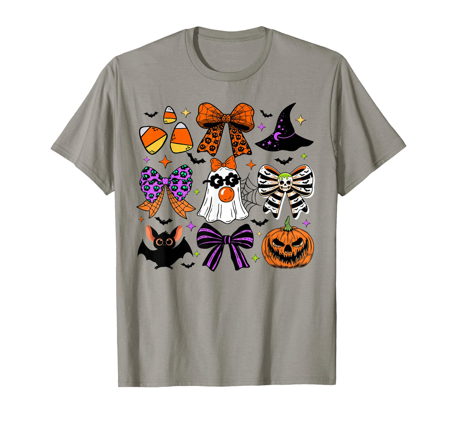 Funny Ghost Halloween Coquette Bow Witch Hat for Women Girls T-Shirt